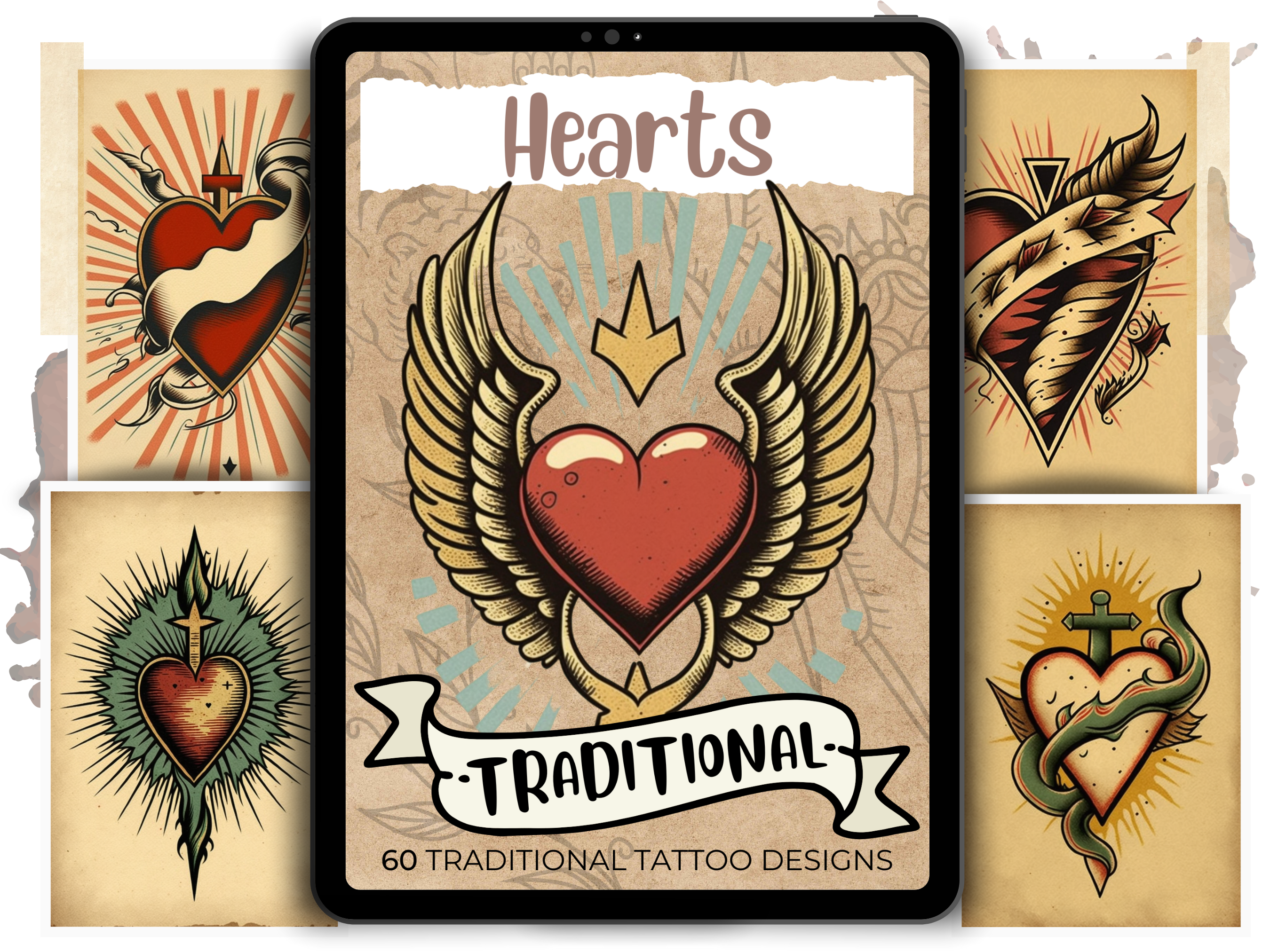 Hearts Traditional Tattoo Designs | PDF Reference Designs for Tattoos
