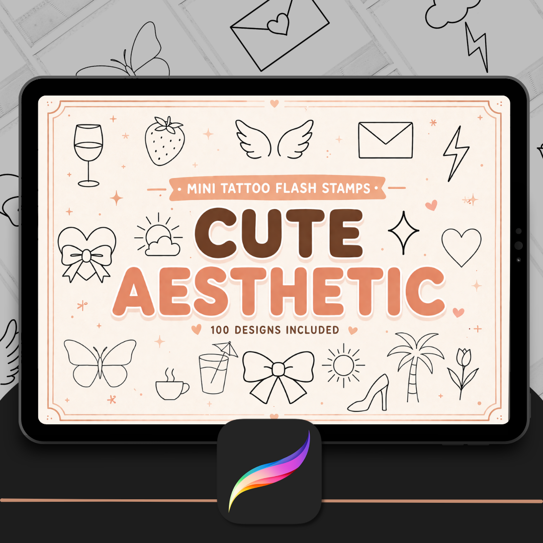 Cute Aesthetic Mini Flash Stamps for Procreate