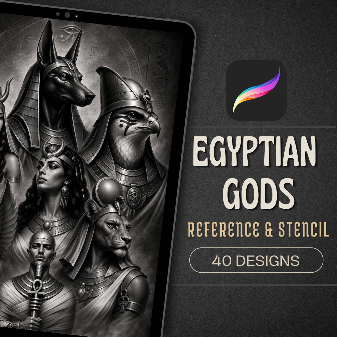 Egyptian Gods Procreate tattoo brush stamp set — design 1