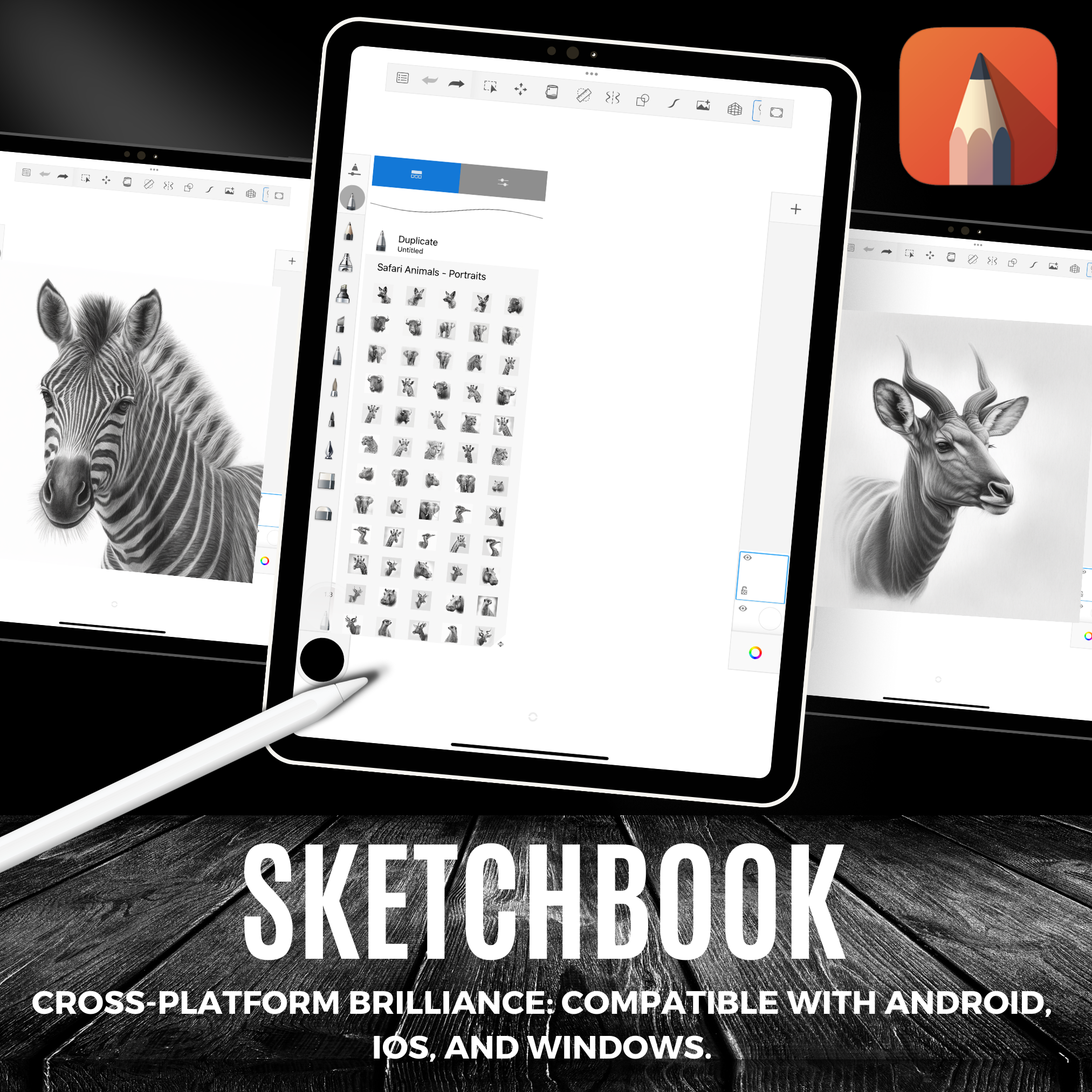 Safari Animals Digital Reference Design Collection: 100 Procreate & Sketchbook Images