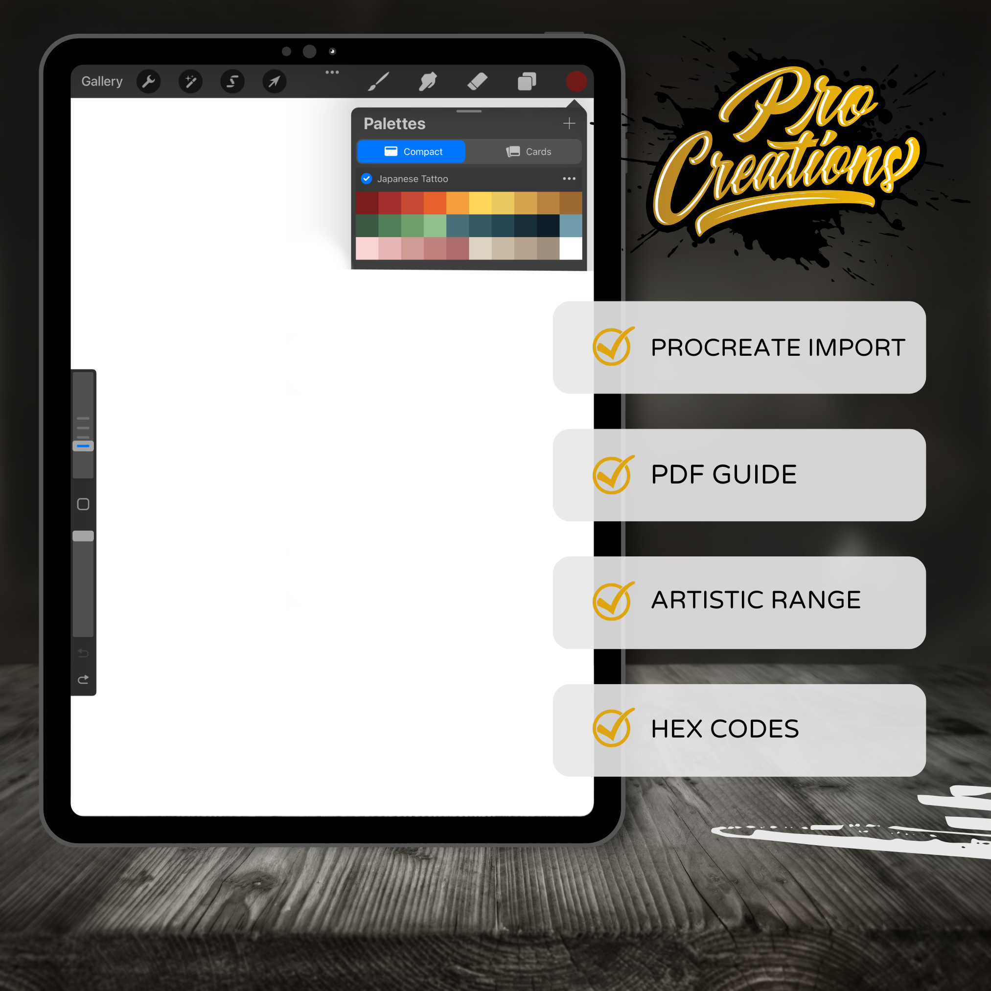 Japanese Tattoo Colour Palette for Procreate – Traditional Ink Tones + Hex Chart