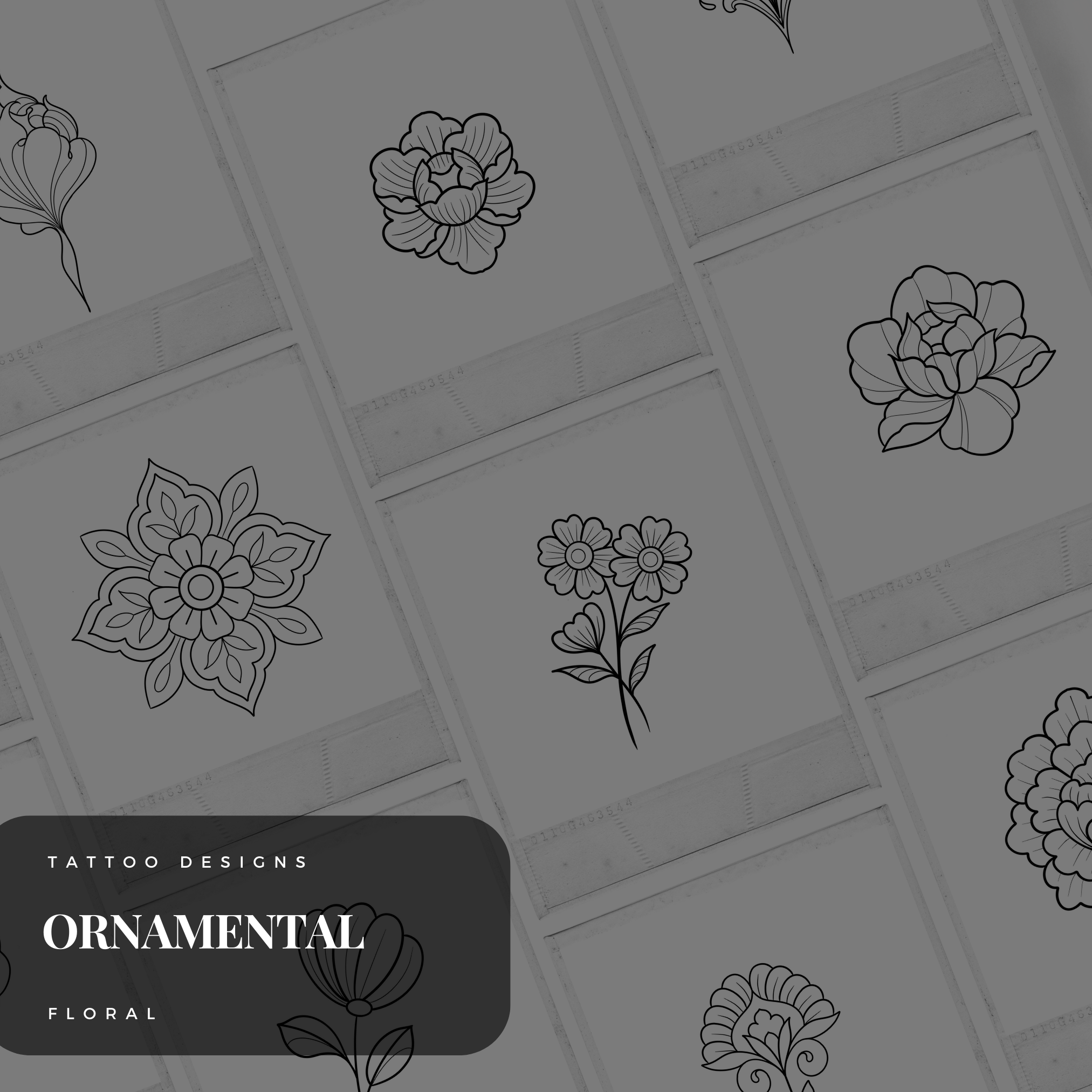Ornamental Floral Flash Stamp Set – 80 Procreate & Sketchbook Stamps for Tattoo Artists 🌸✨