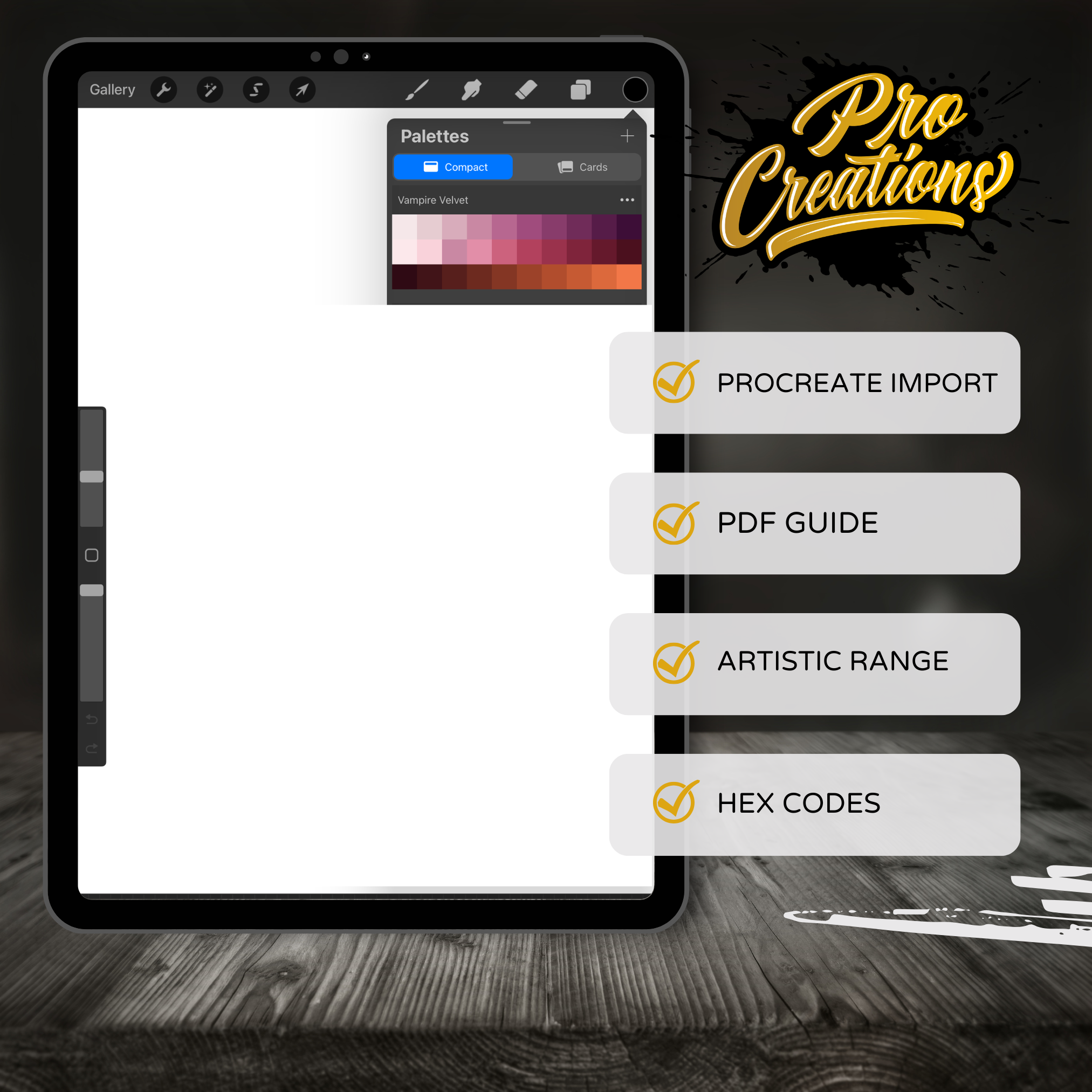 Vampire Velvet Color Palette for Procreate – Gothic Crimson Tones + Hex Chart