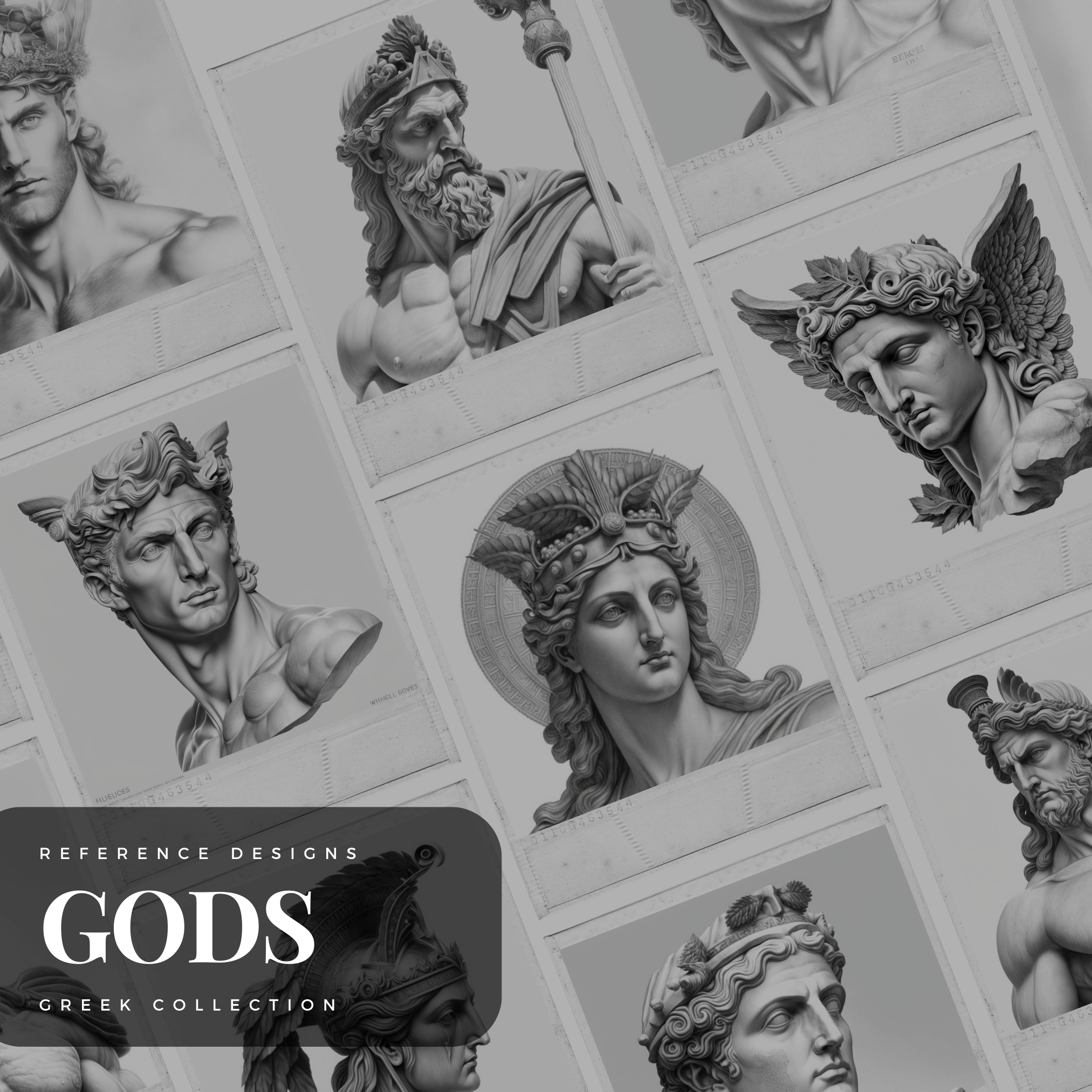 Greek Gods Digital Design Collection: 50 Procreate & Sketchbook Images