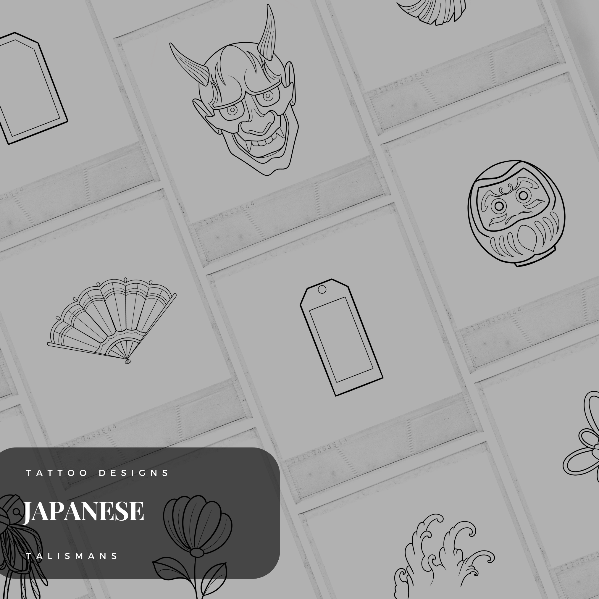 Japanese Talismans – 80 Procreate Flash Stamps for Tattoo Artists & Digital Creators