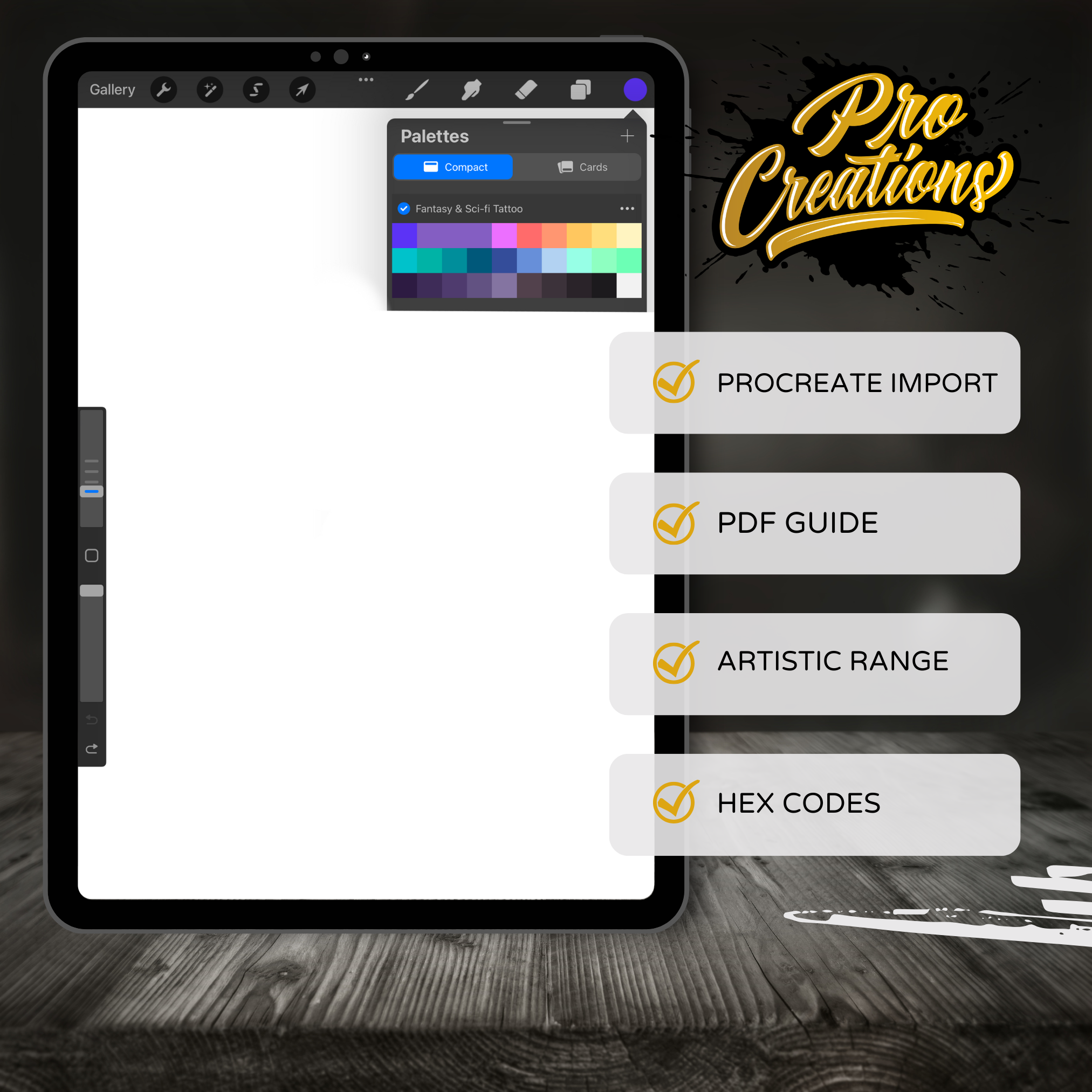 Fantasy & Sci-Fi Tattoo Colour Palette for Procreate – Surreal Ink Tones + Hex Chart