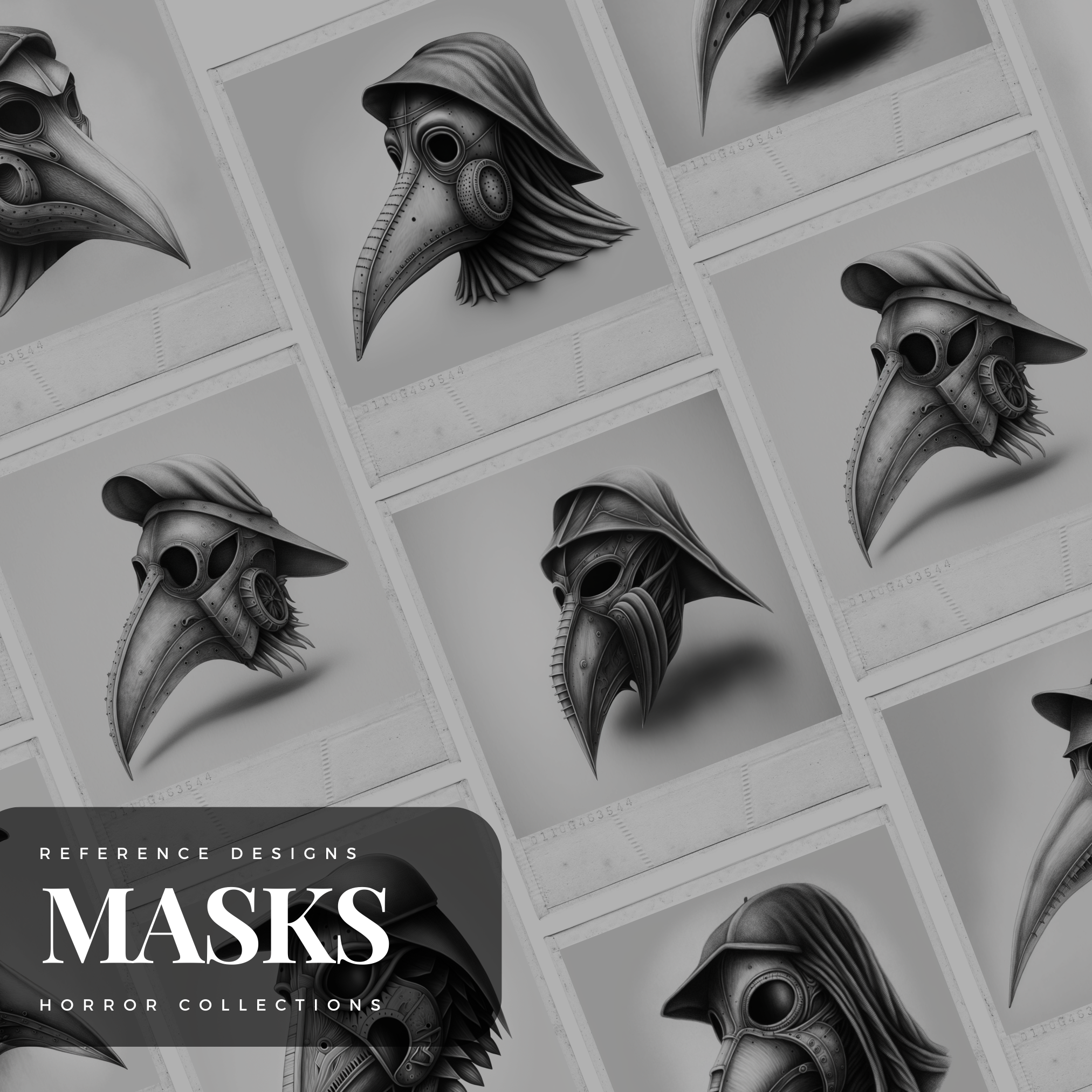 Plague Doctor Masks Digital Reference Design Collection: 50 Procreate & Sketchbook Images