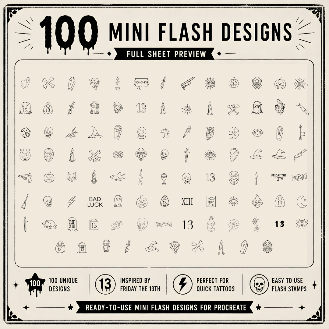 Friday The 13th Mini Flash Stamps for Procreate