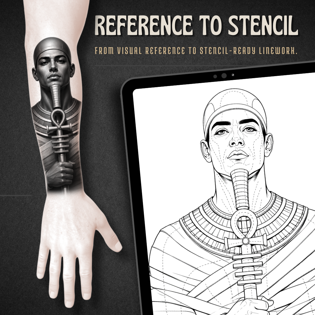 Egyptian Gods Procreate tattoo brush stamp set — design 3