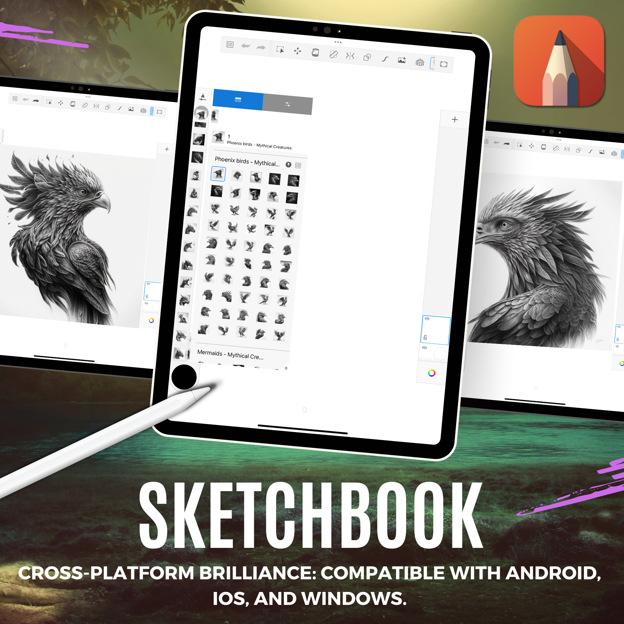 Phoenix Digital Design Collection: 50 Procreate- und Skizzenbuchbilder