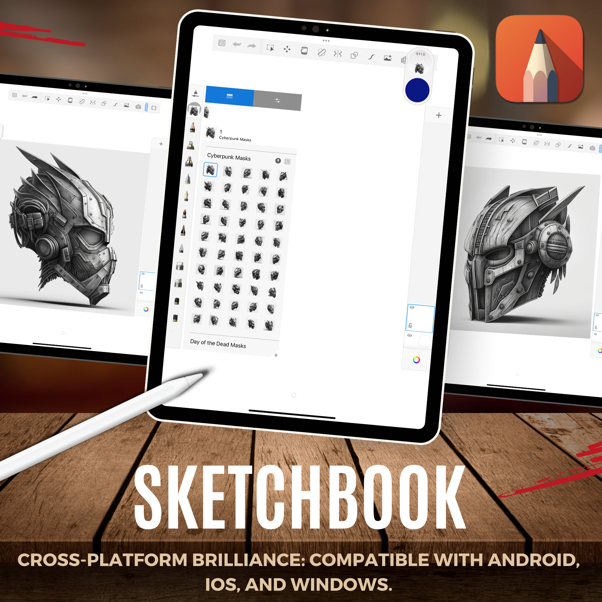 Cyberpunk Masks Digital Reference Design Collection: 50 Procreate & Sketchbook Images