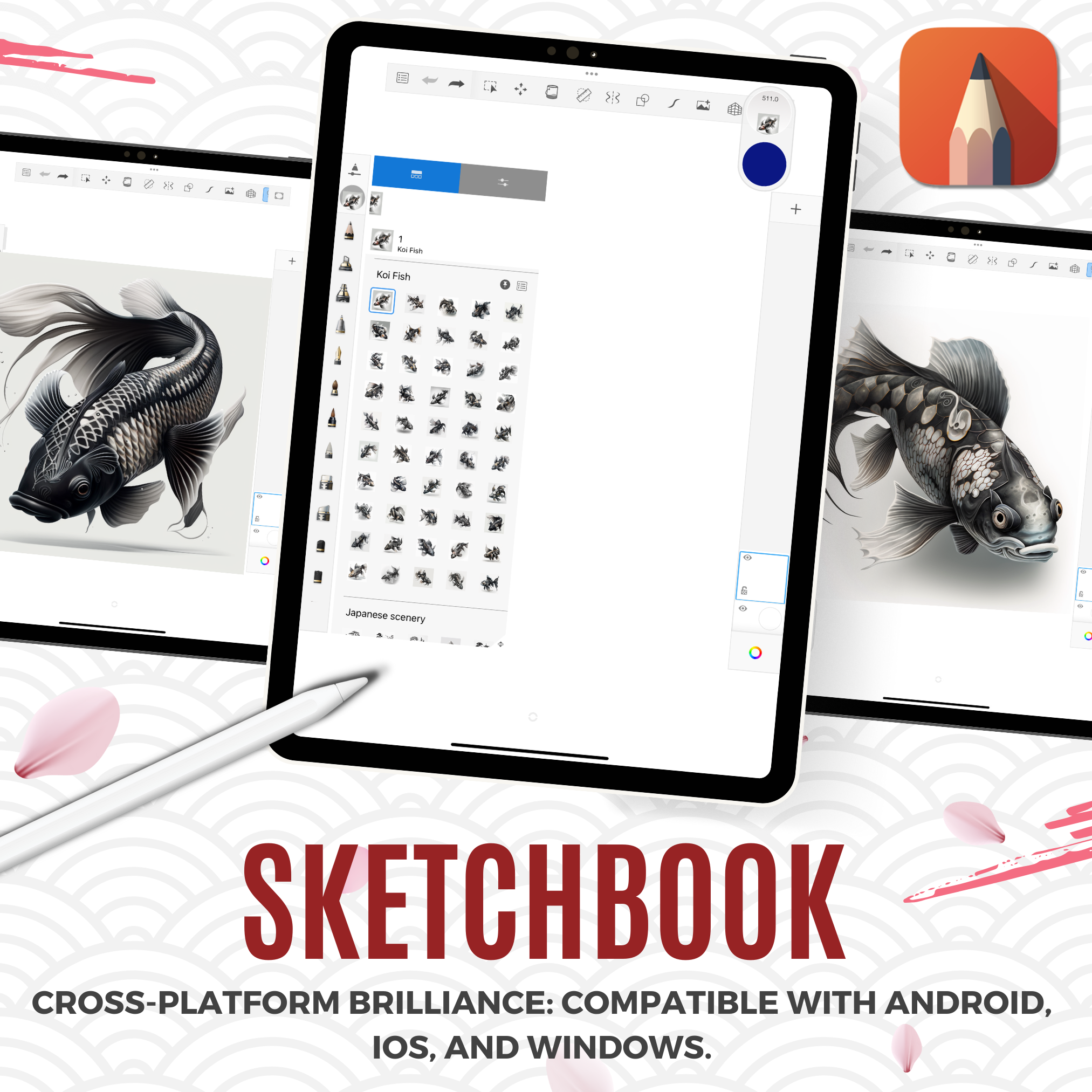 Koi Fish Digital Reference Design Collection: 50 Procreate & Sketchbook Images