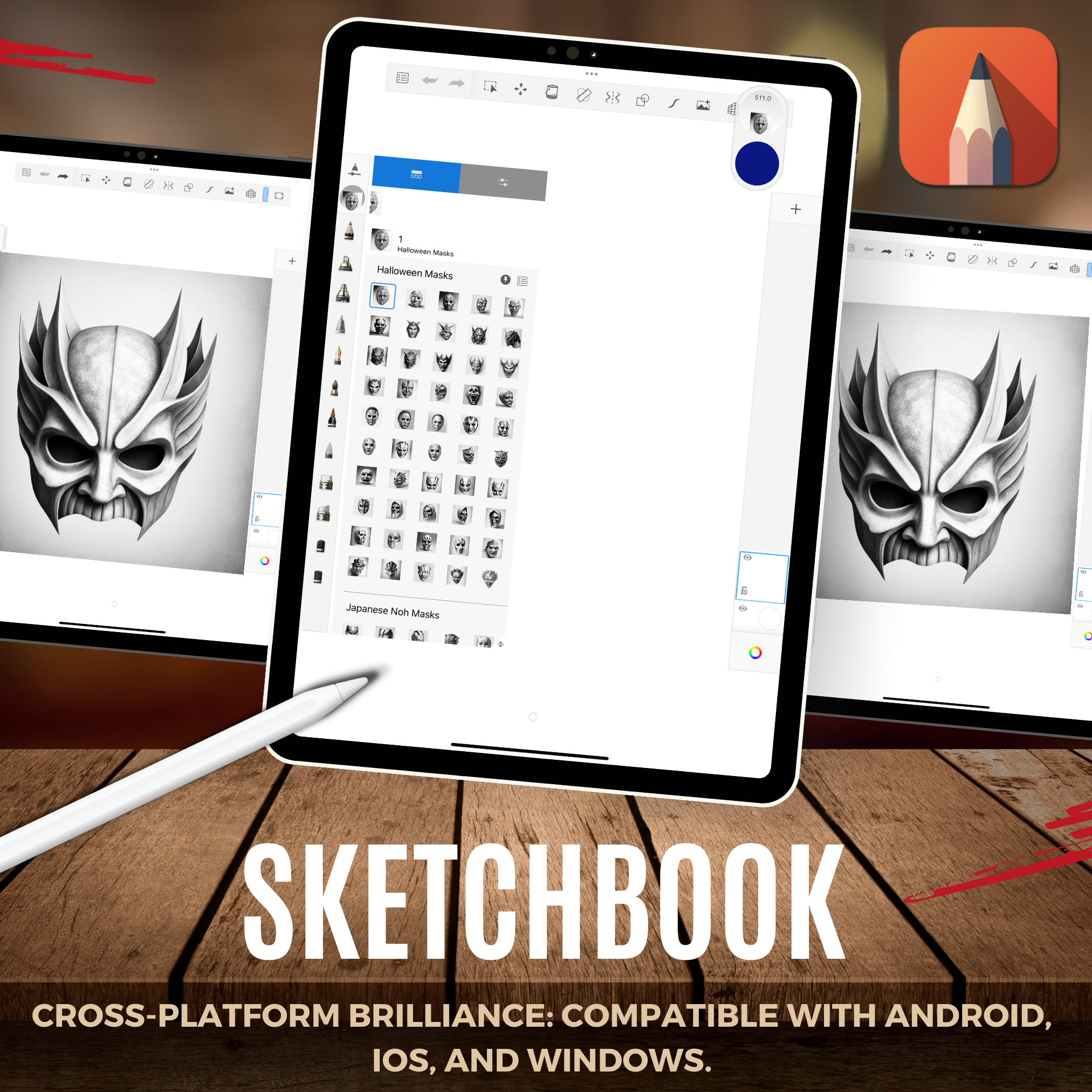Halloween Masks Digital Reference Design Collection: 50 Procreate & Sketchbook Images