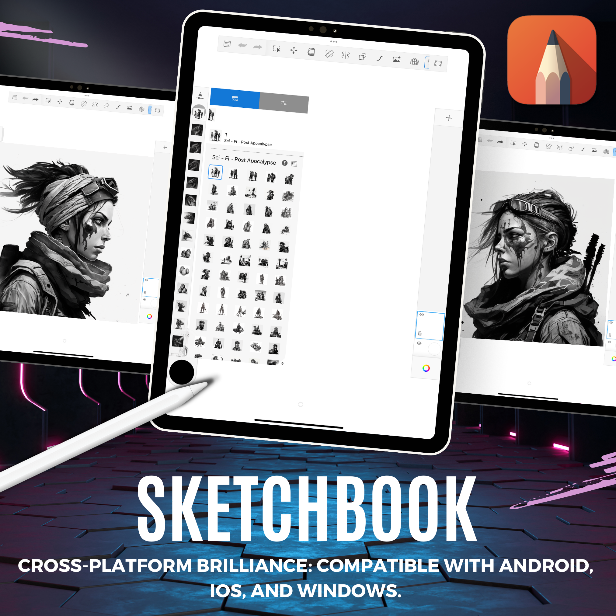 Post Apocalypse Digital Sci-Fi Design Collection: 100 Procreate & Sketchbook Images