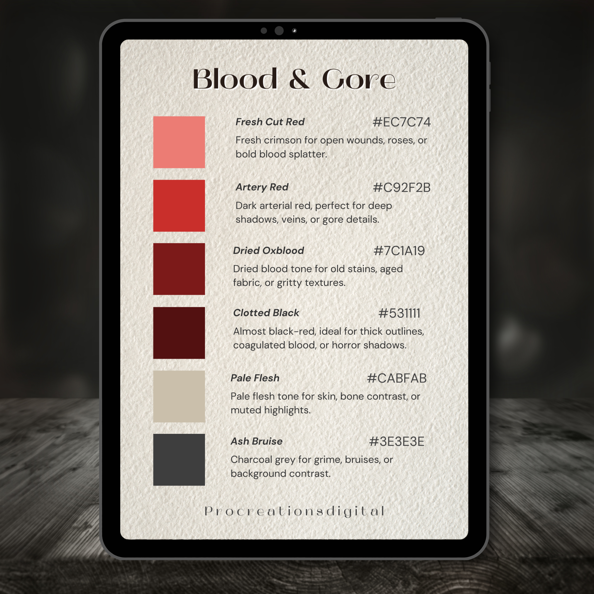 Blood & Gore Colour Palette