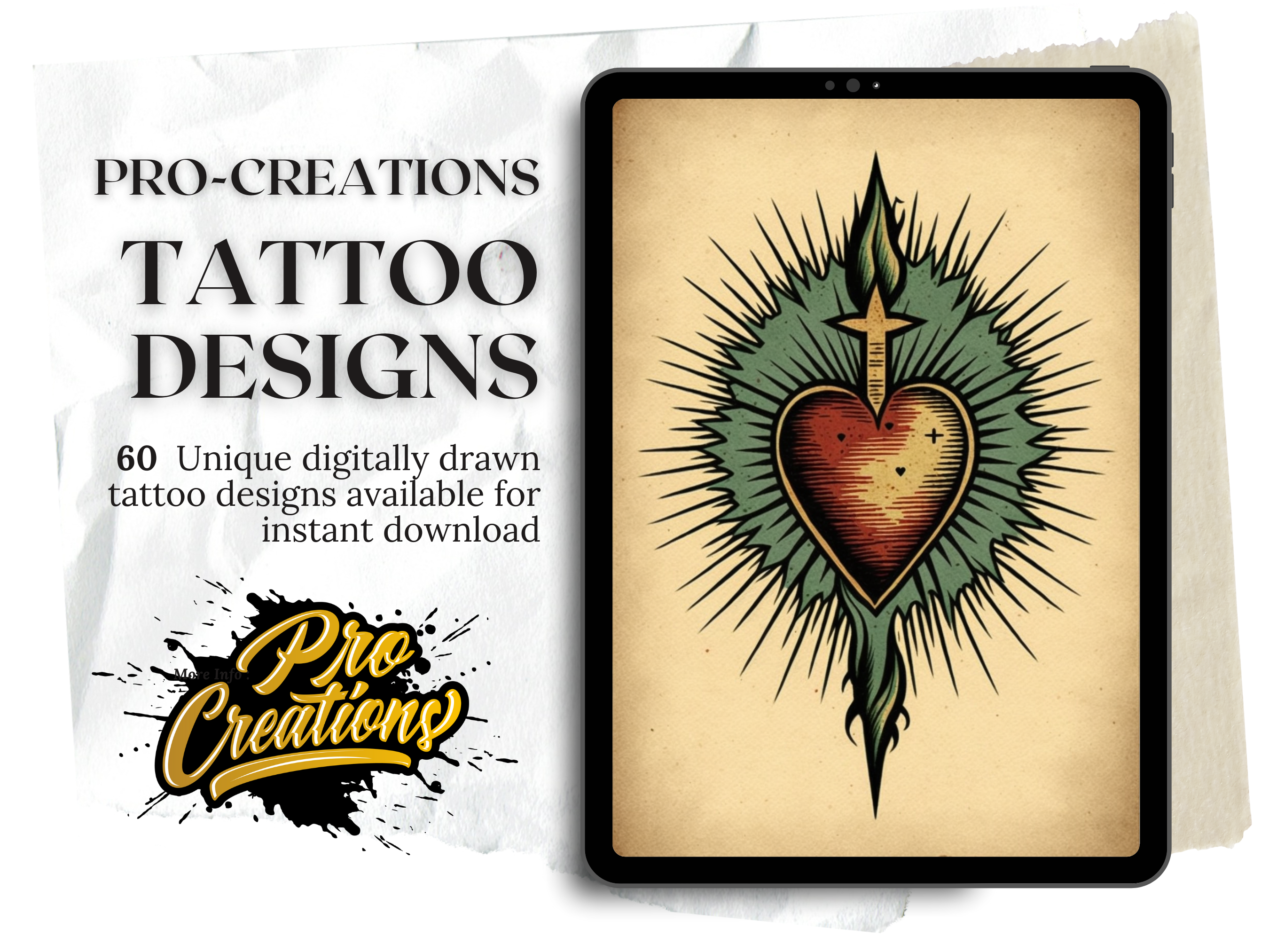 Hearts Traditional Tattoo Designs | PDF Reference Designs for Tattoos