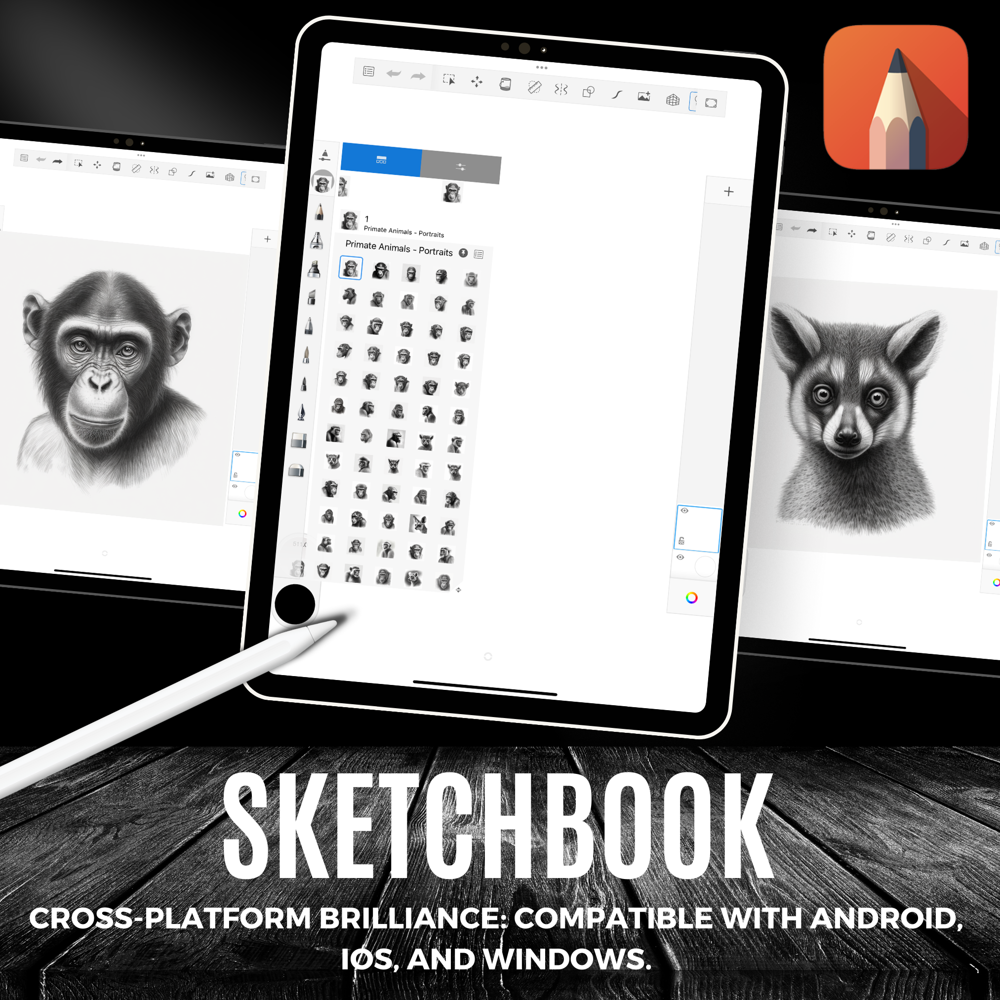 Primates Digital Reference Design Collection: 100 Procreate & Sketchbook Images