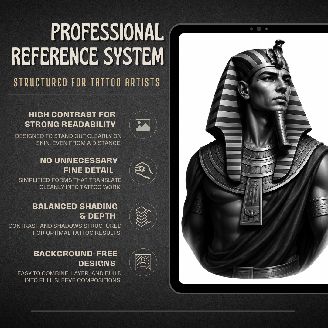Egyptian Kings Procreate tattoo brush stamp set — design 5