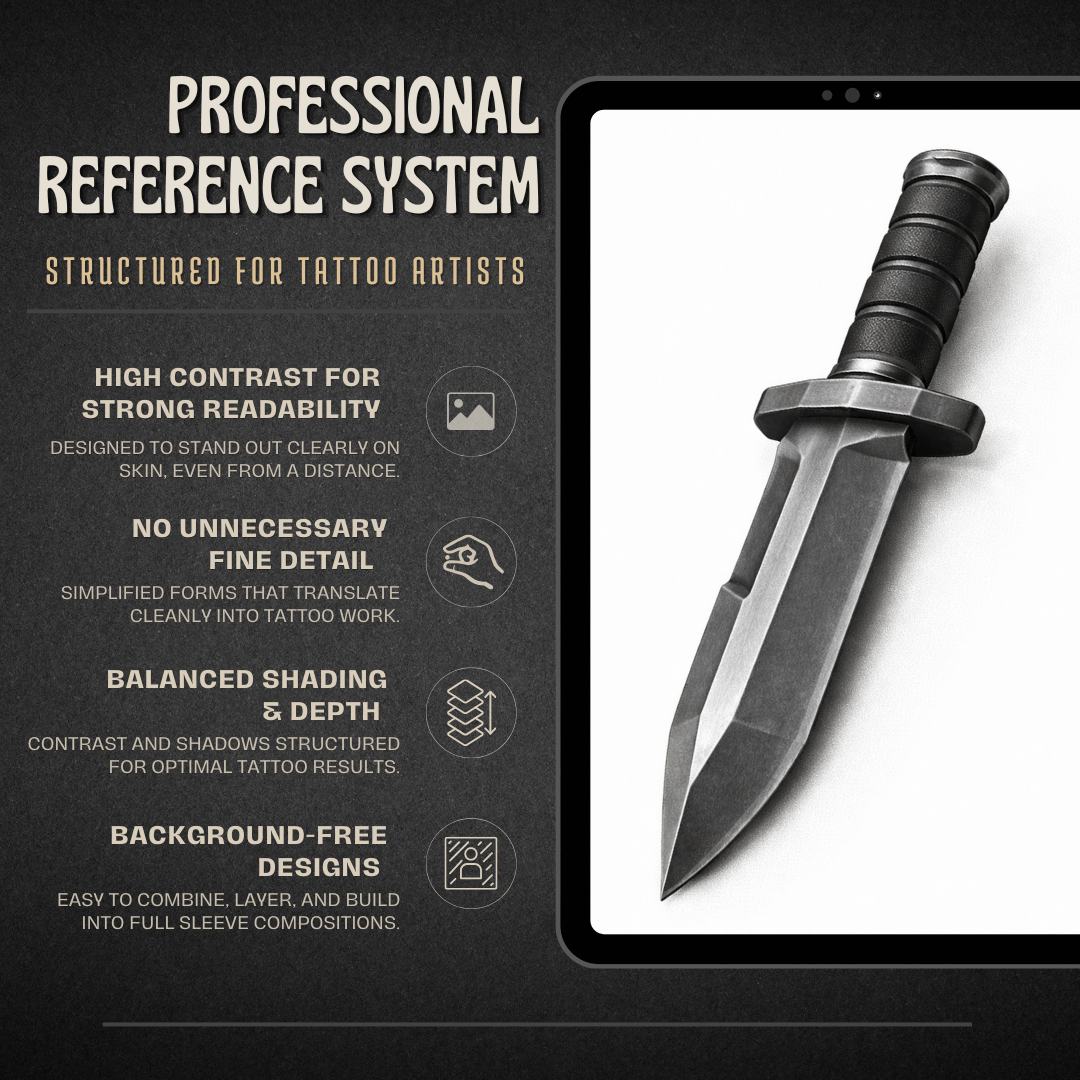 Daggers Procreate tattoo brush stamp set — design 5