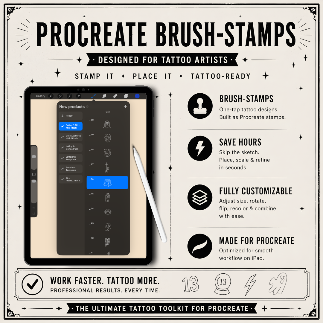 Friday The 13th Mini Flash Stamps for Procreate