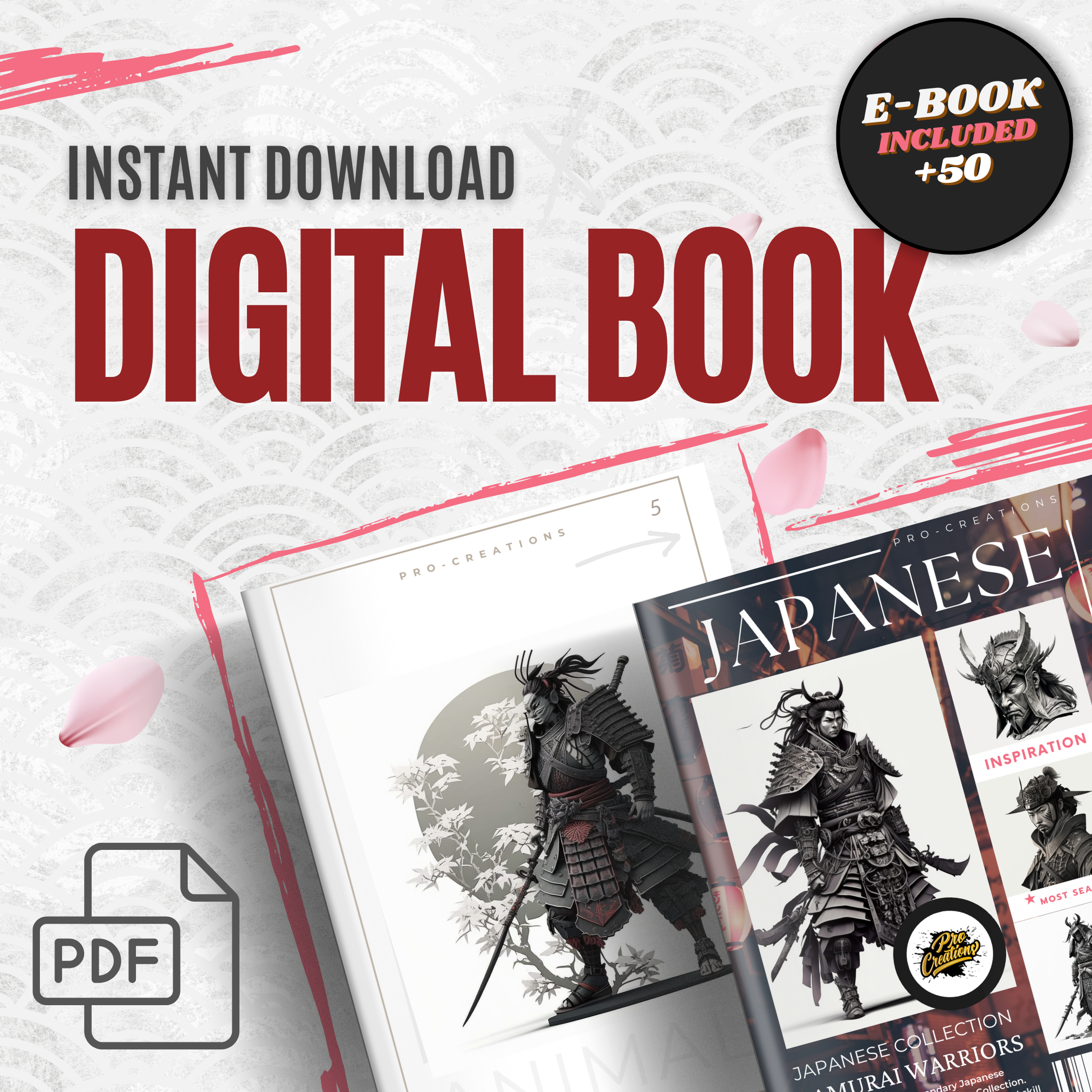 Digitale Referenzdesignsammlung „Samurai Warriors“: 50 Procreate- und Skizzenbuchbilder