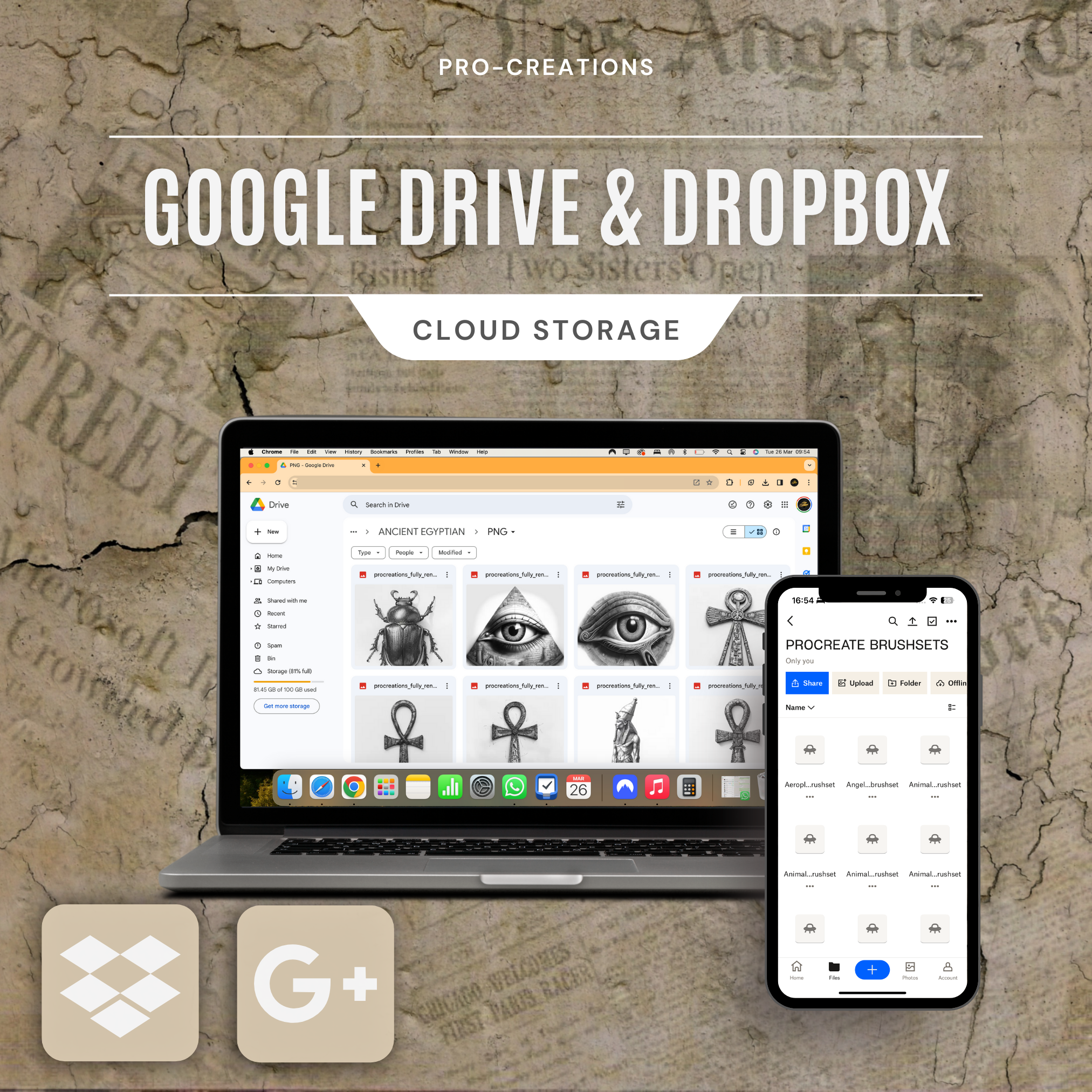 Digitale Designsammlung zum alten Ägypten: 100 Procreate- und Skizzenbuchbilder