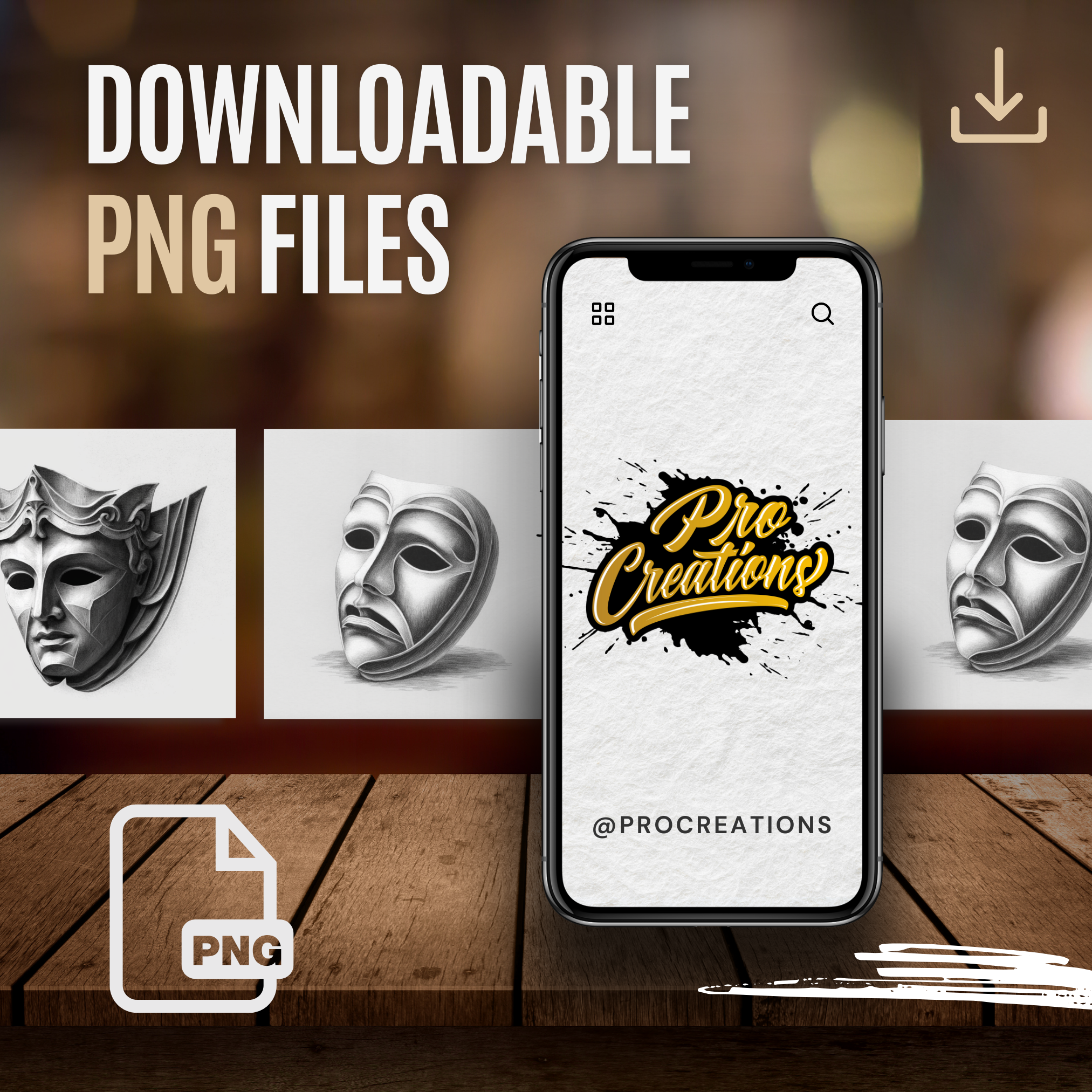 Theatre Masks Digital Reference Design Collection: 50 Procreate & Sketchbook Images