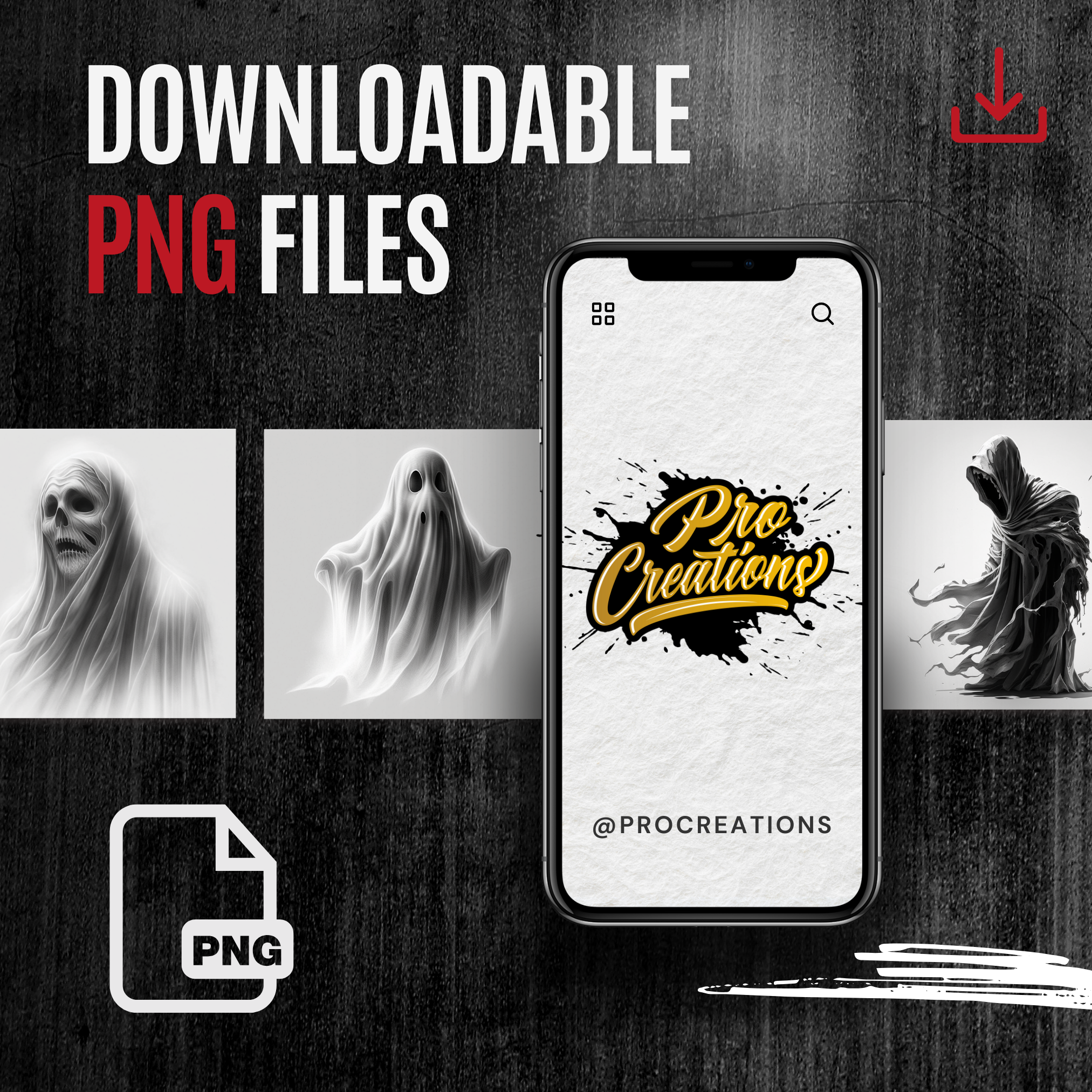 Ghosts Digital Horror Design Collection: 50 Procreate & Sketchbook Images