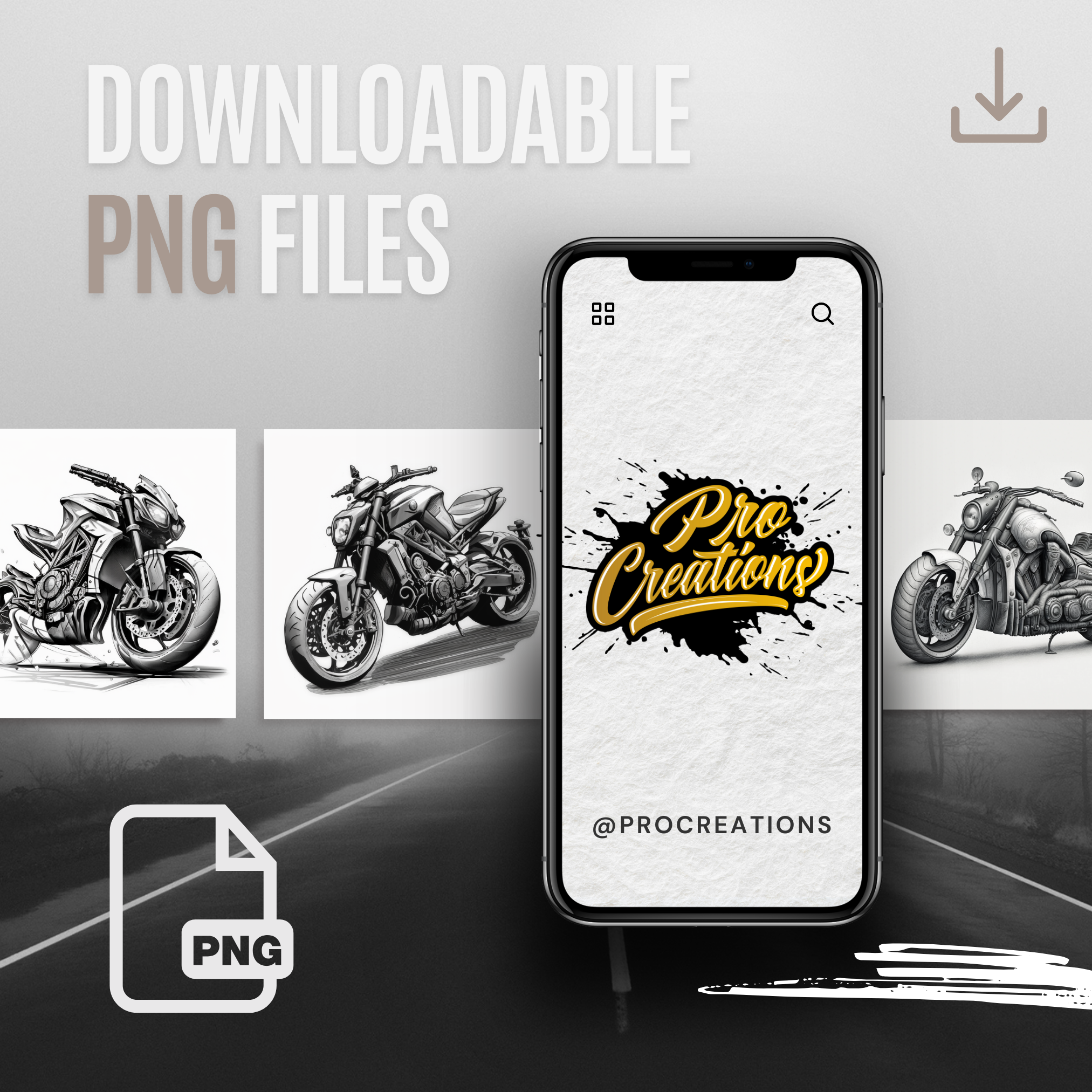 Motorbikes Digital Design Collection: 50 Procreate & Sketchbook Images