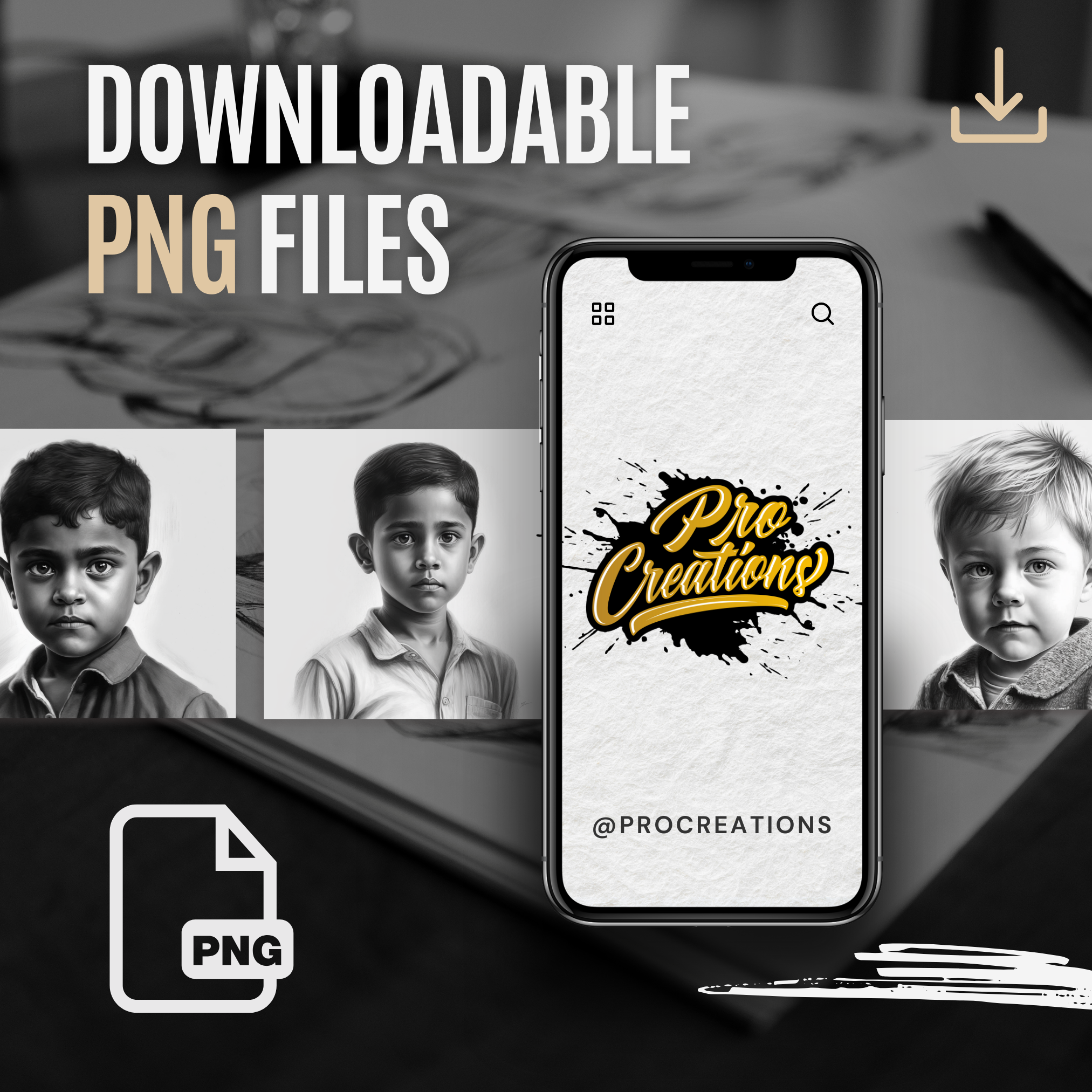 Young Boy Portraits Digital Design Collection: 100 Procreate & Sketchbook Images