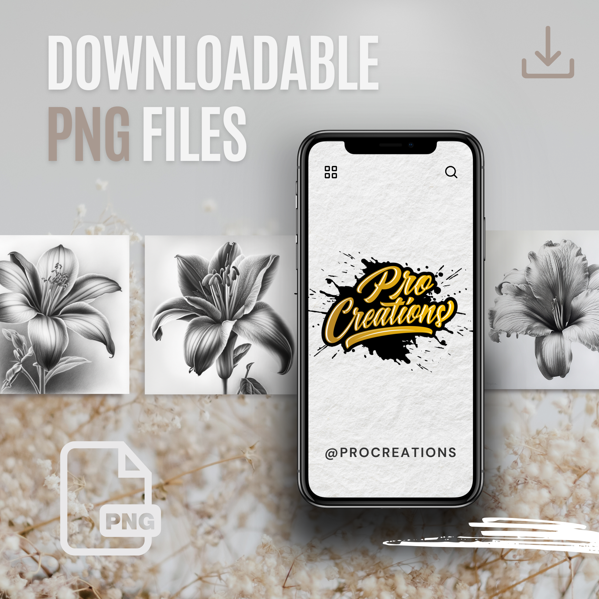 Lilies Digital Design Collection: 50 Procreate & Sketchbook Images