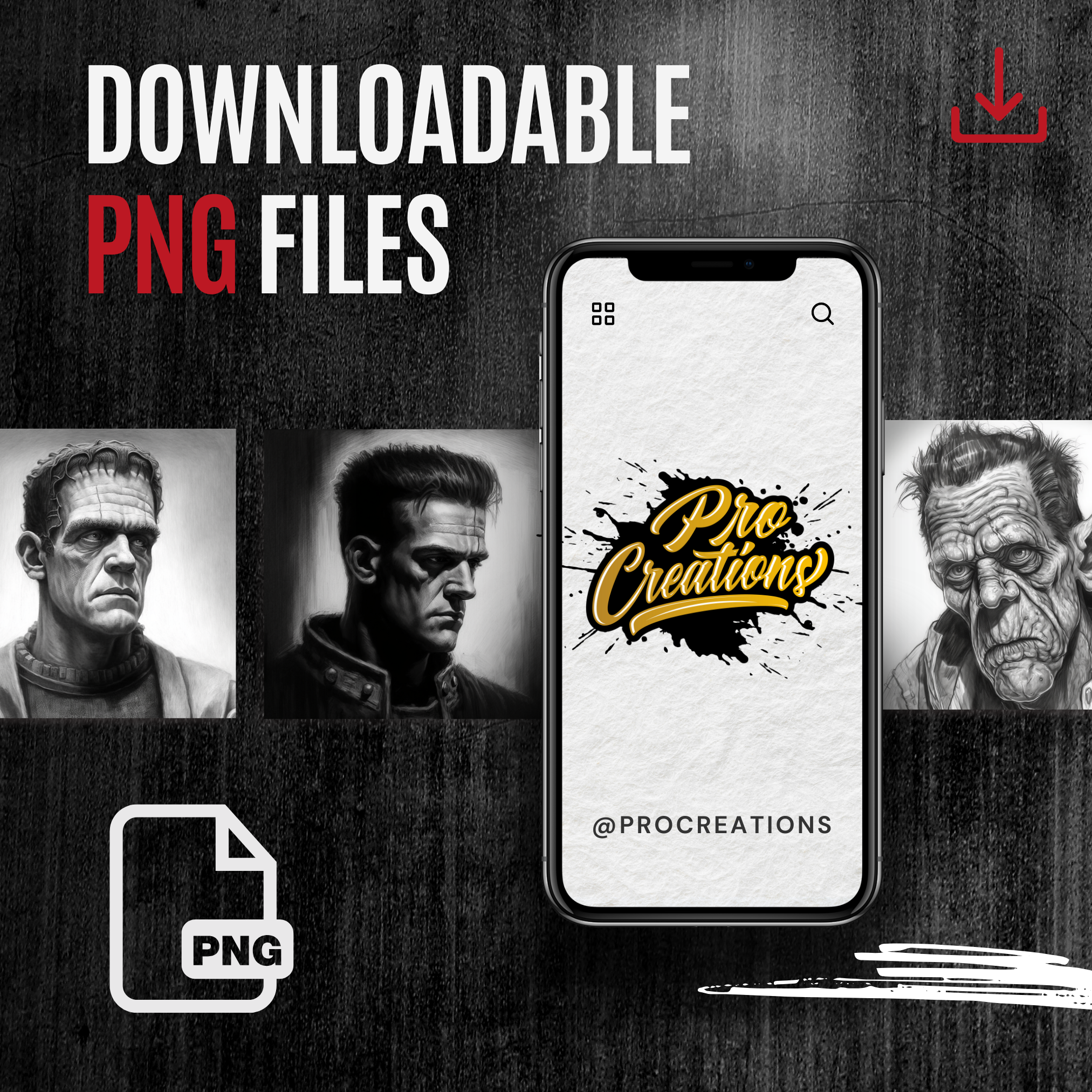 Frankenstein Monster Digital Horror Design Collection: 50 Procreate & Sketchbook Images