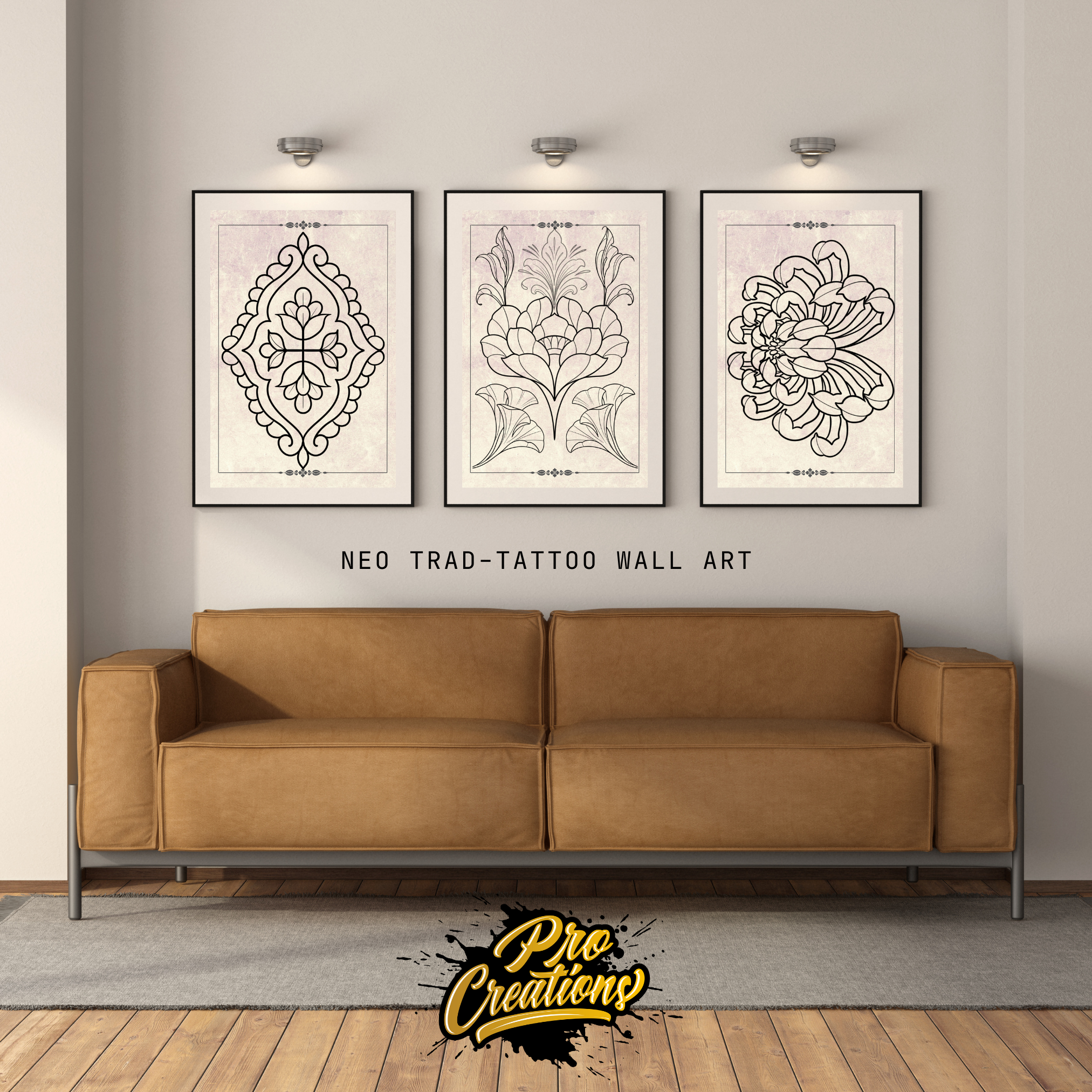 Ornamental Floral Flash Stamp Set – 80 Procreate & Sketchbook Stamps for Tattoo Artists 🌸✨