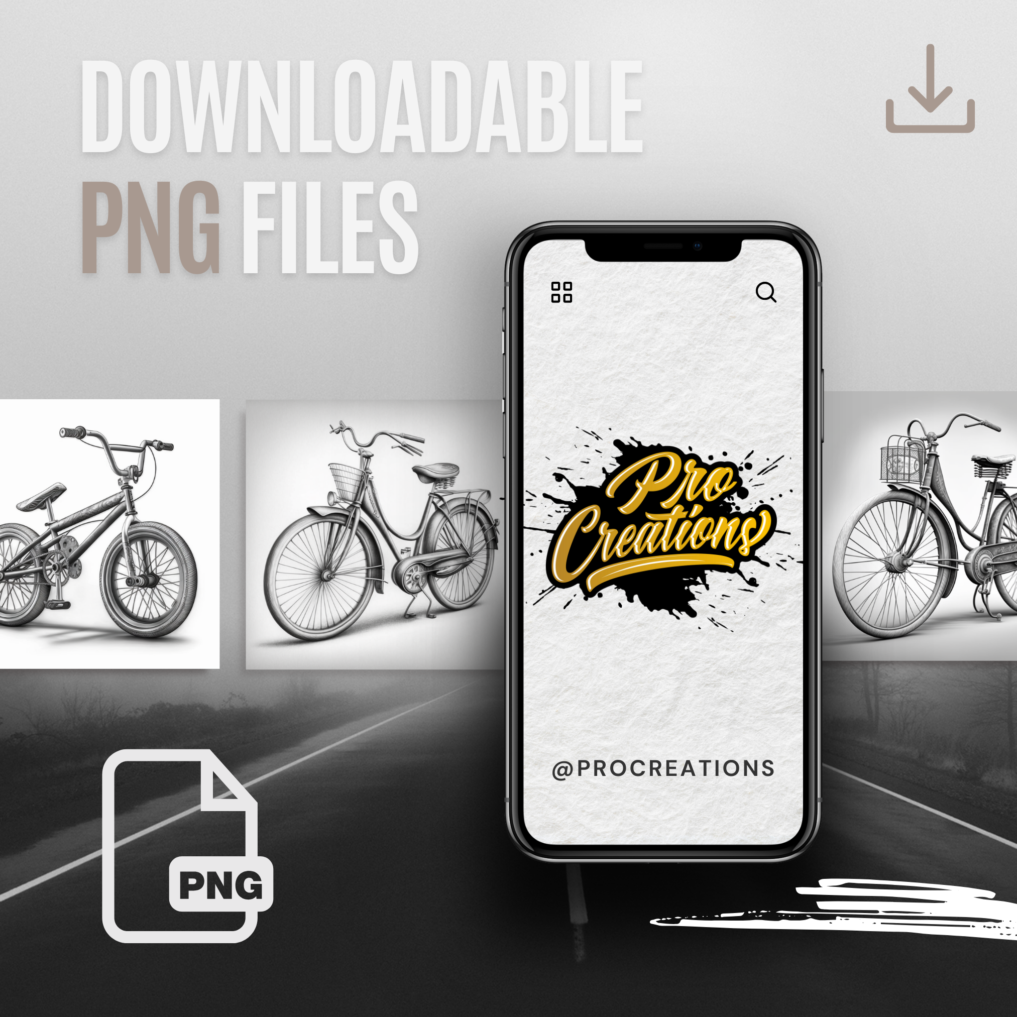 Bicycles Digital Design Collection: 50 Procreate & Sketchbook Images