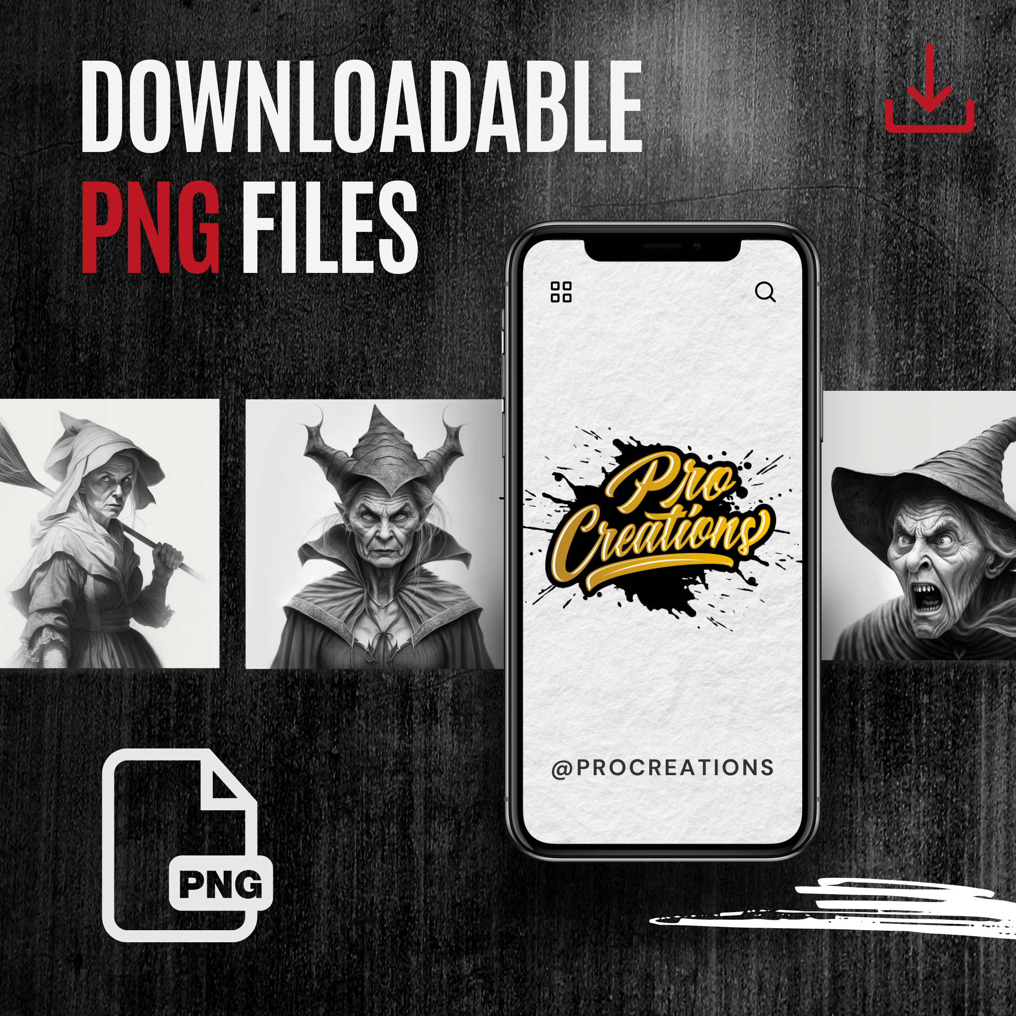 Witches Digital Horror Design Collection: 50 Procreate & Sketchbook Images