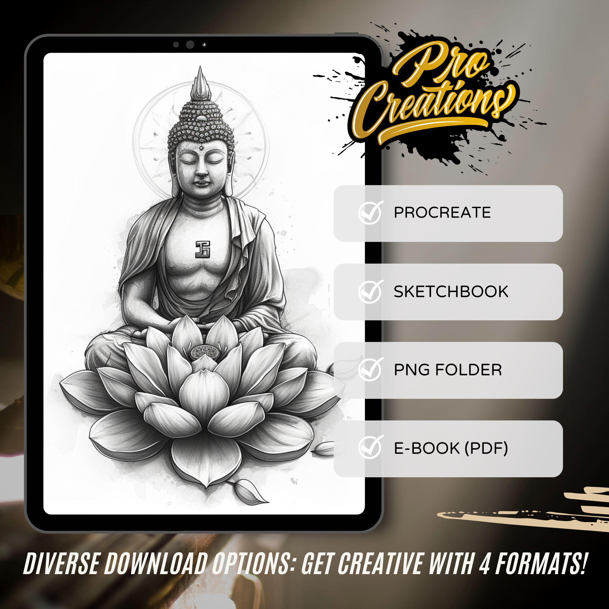 Buddhism Digital Design Collection: 100 Procreate & Sketchbook Images
