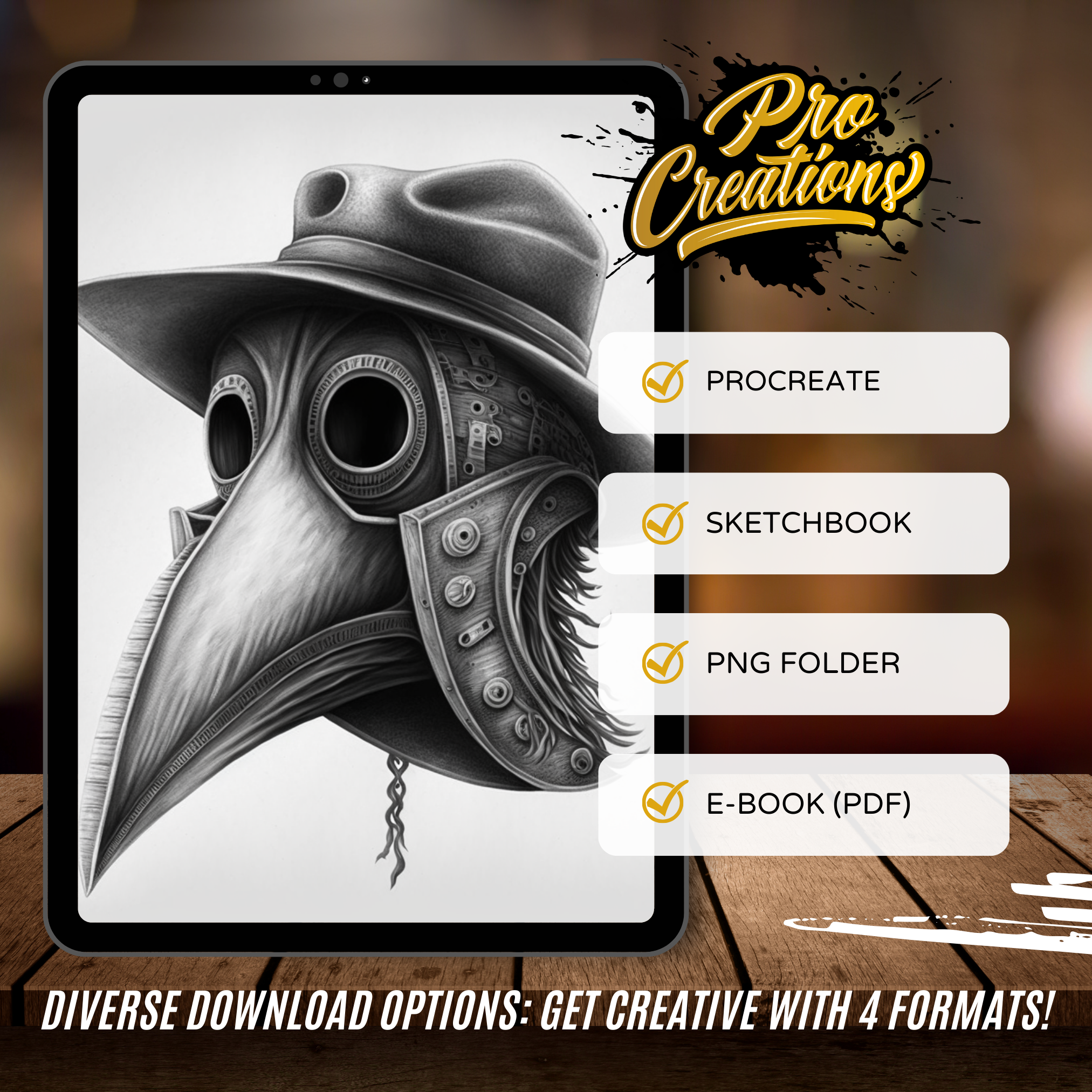 Plague Doctor Masks Digital Reference Design Collection: 50 Procreate & Sketchbook Images