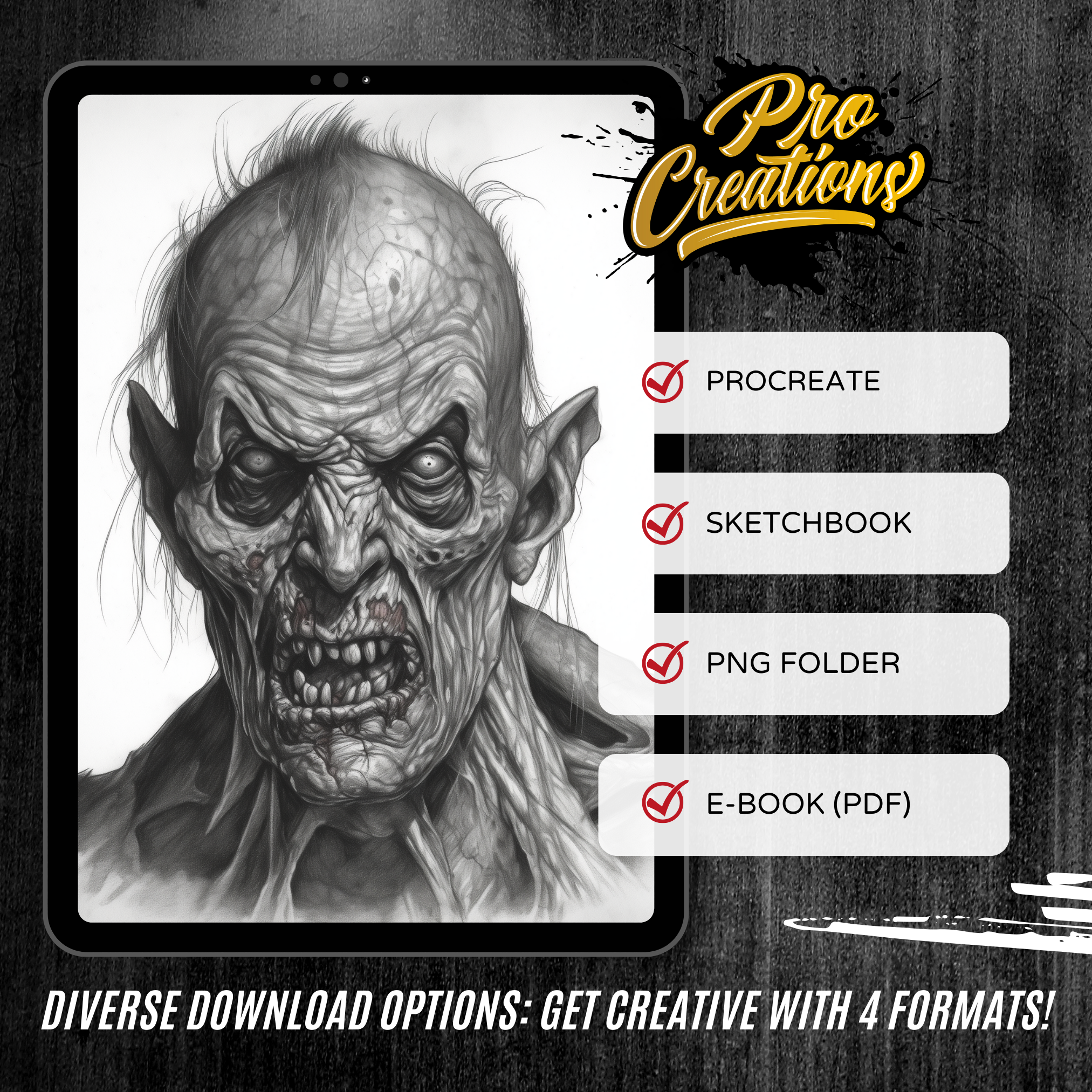 Boogeyman Digital Horror Design Collection: 50 Procreate & Sketchbook Images