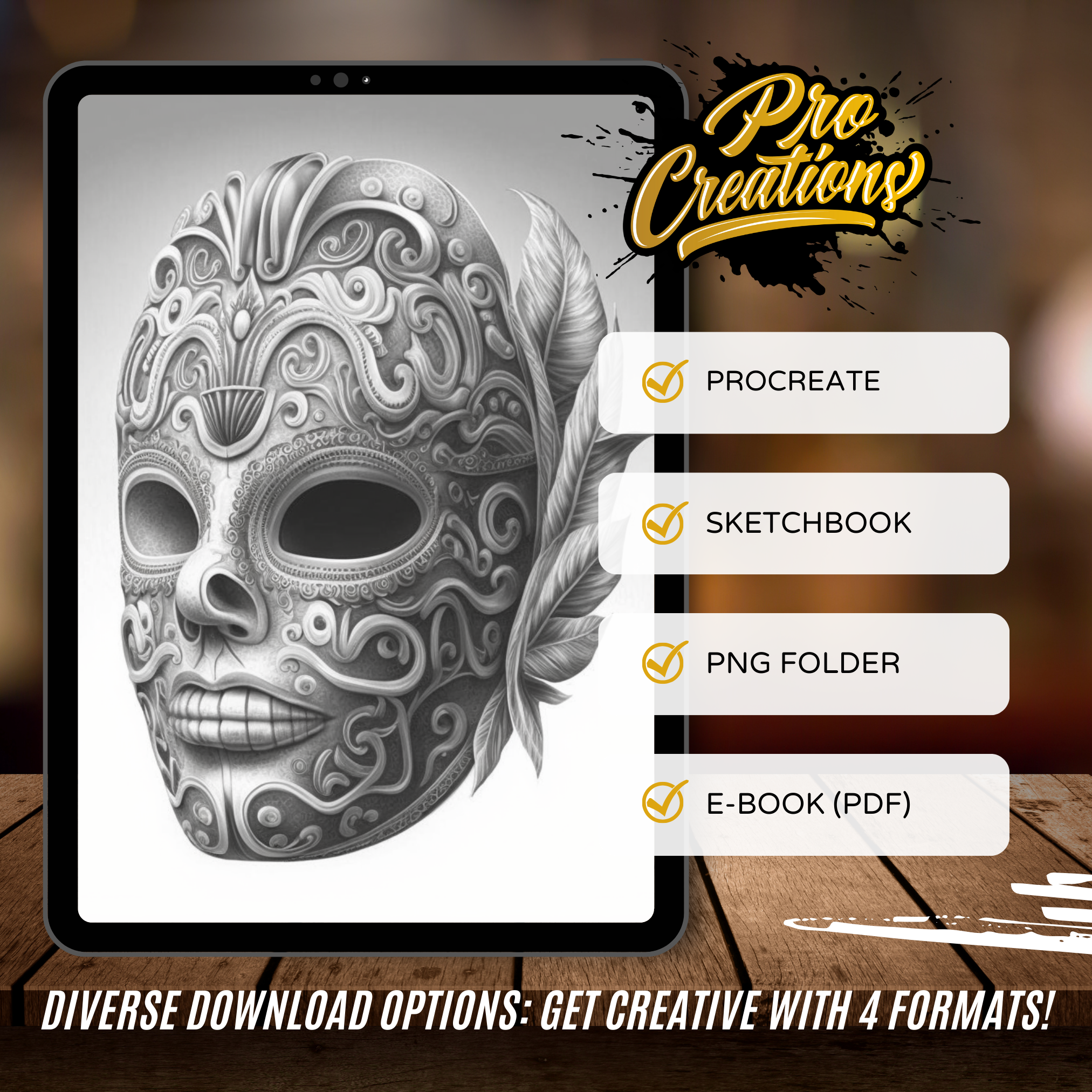 Day of the Dead Masks Digital Reference Design Collection: 50 Procreate & Sketchbook Images