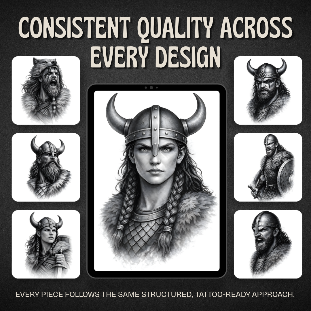 Vikings Procreate tattoo brush stamp set — design 8