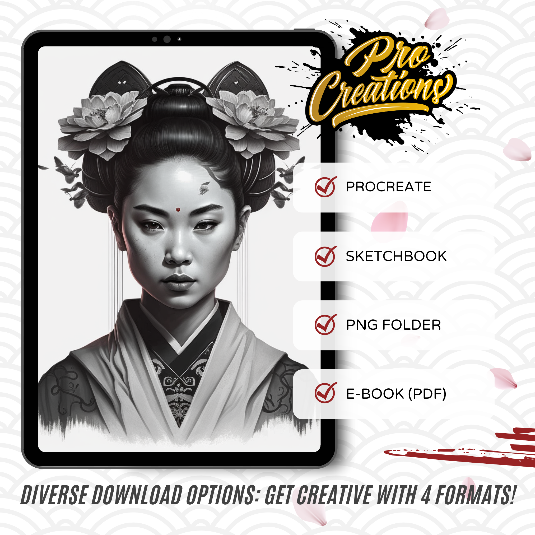 Geisha Girls Digital Reference Design Collection: 50 Procreate & Sketchbook Image