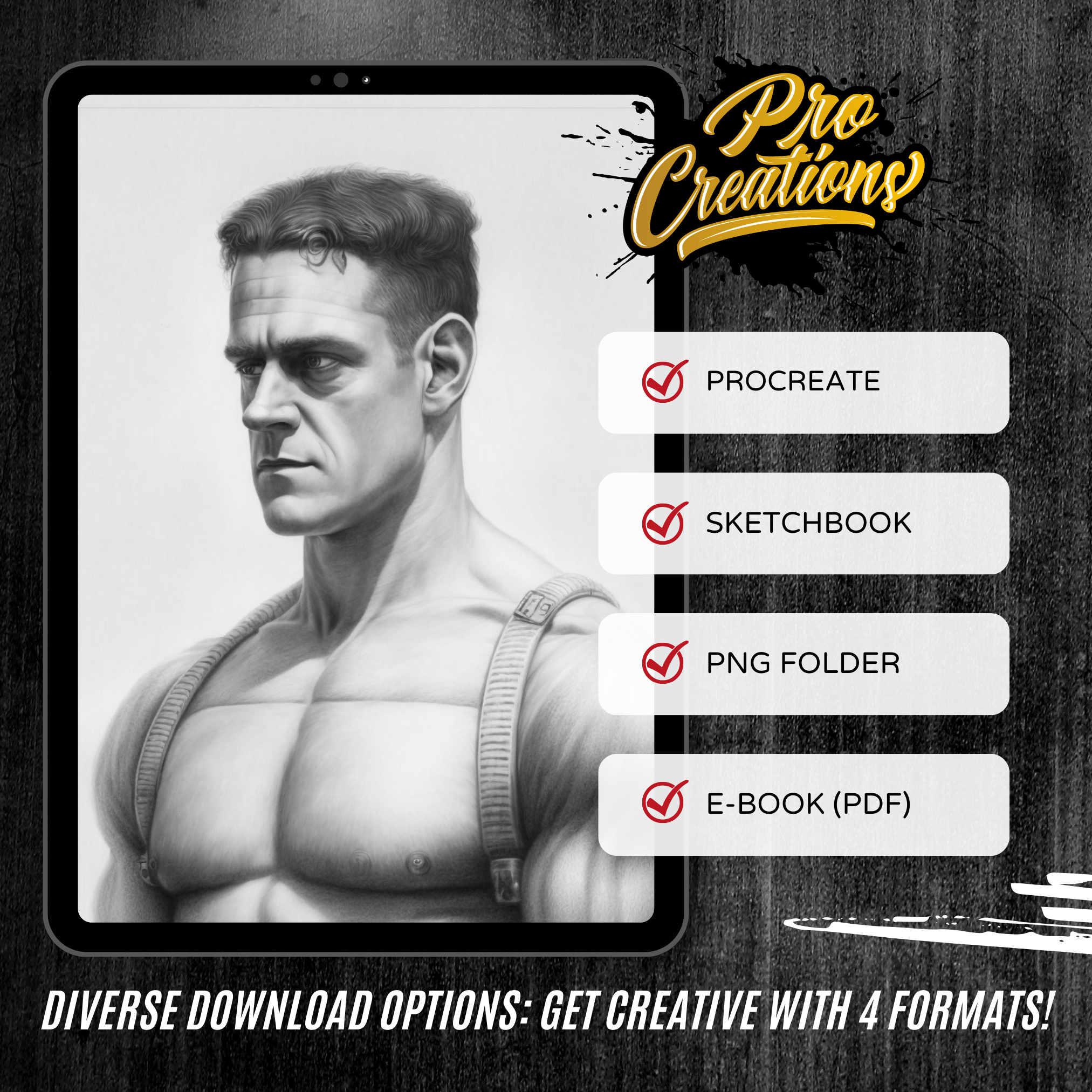 Frankenstein Monster Digital Horror Design Collection: 50 Procreate & Sketchbook Images