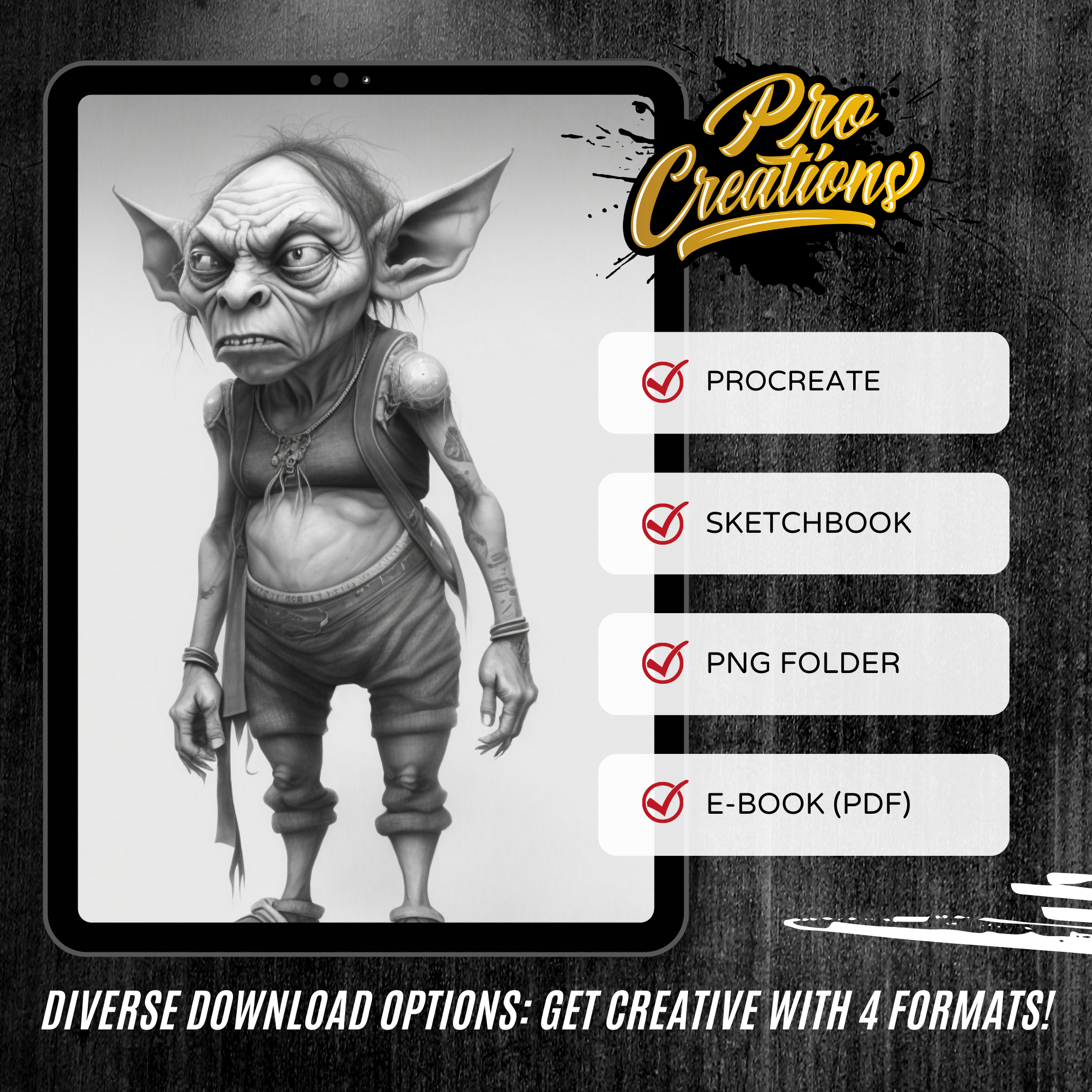 Goblins Digital Horror Design Collection: 50 Procreate & Sketchbook Images