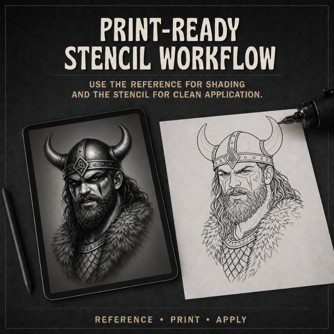 Vikings Procreate tattoo brush stamp set — design 9
