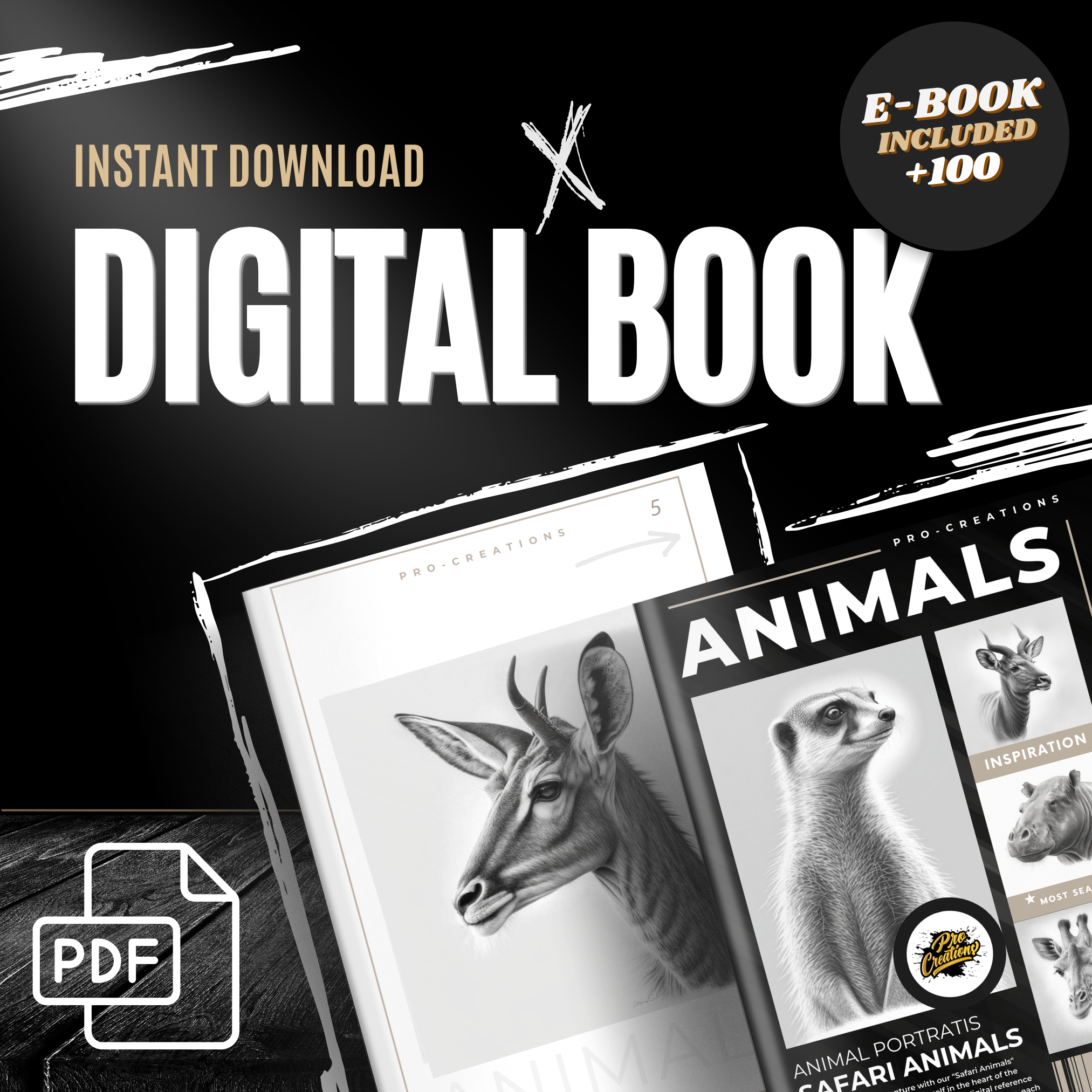 Safari Animals Digital Reference Design Collection: 100 Procreate & Sketchbook Images