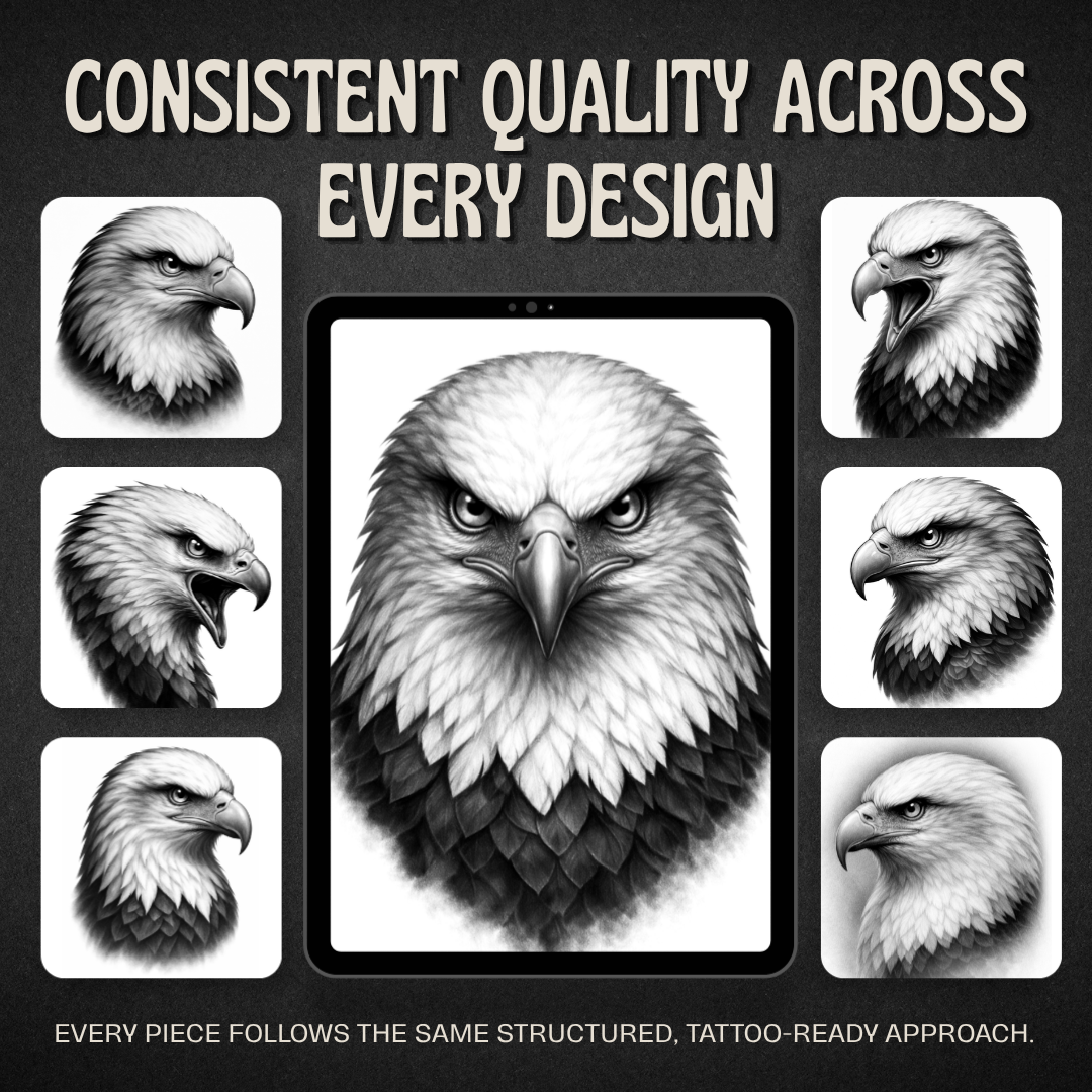 Eagles Procreate tattoo brush stamp set — design 8