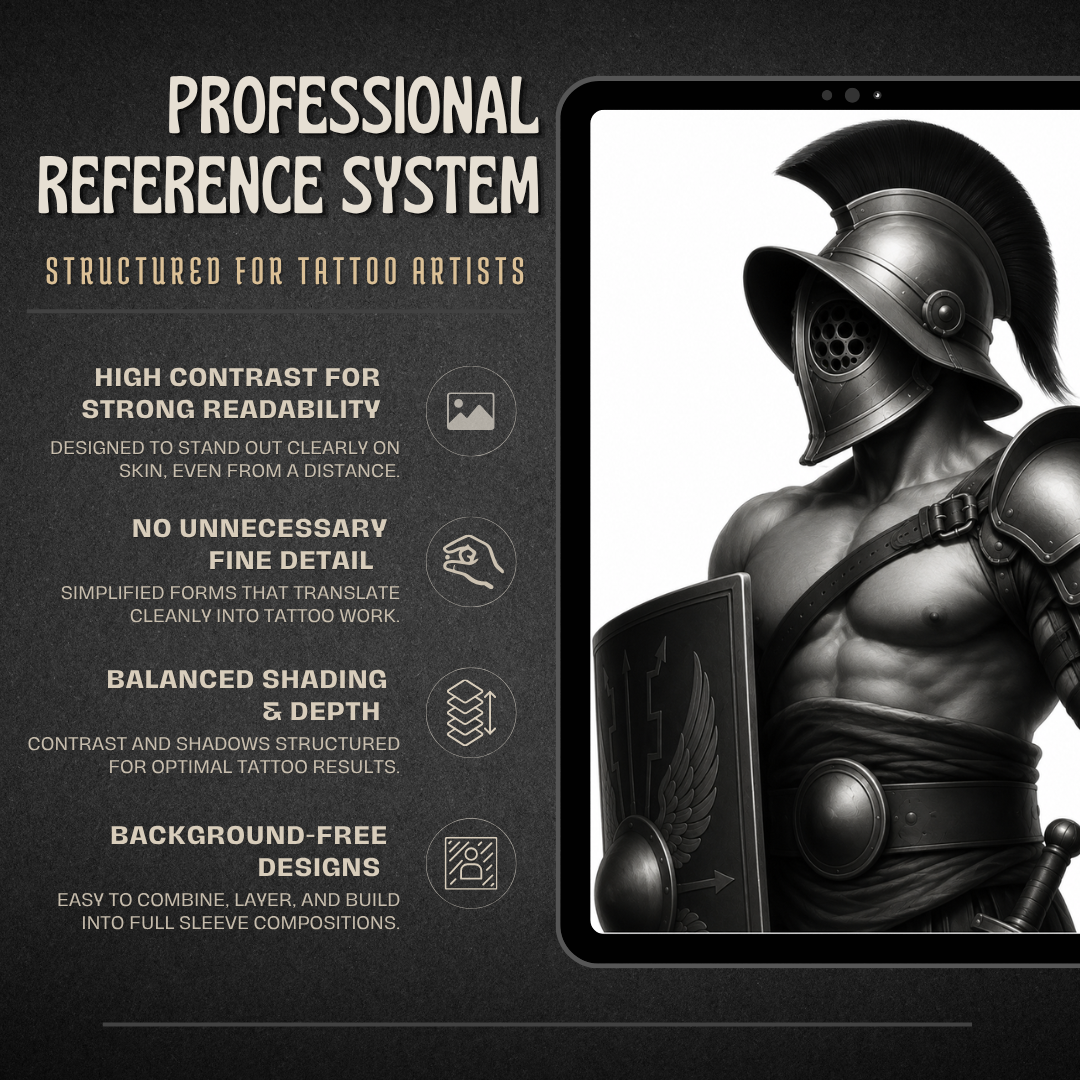 Gladiators Procreate tattoo brush stamp set — design 5