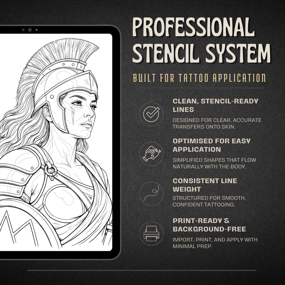 Gladiators Procreate tattoo brush stamp set — design 6