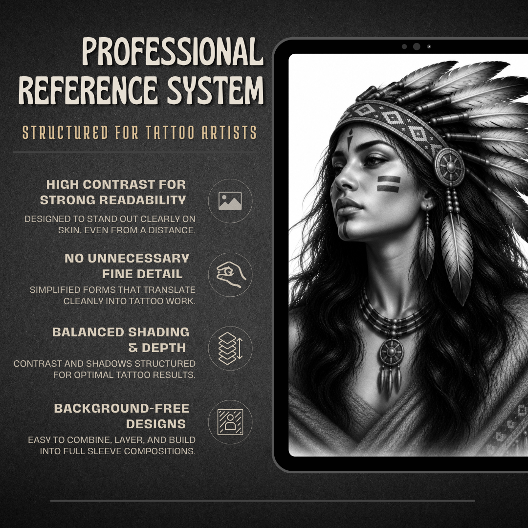 Indigenous Women Procreate tattoo brush stamp set — design 5