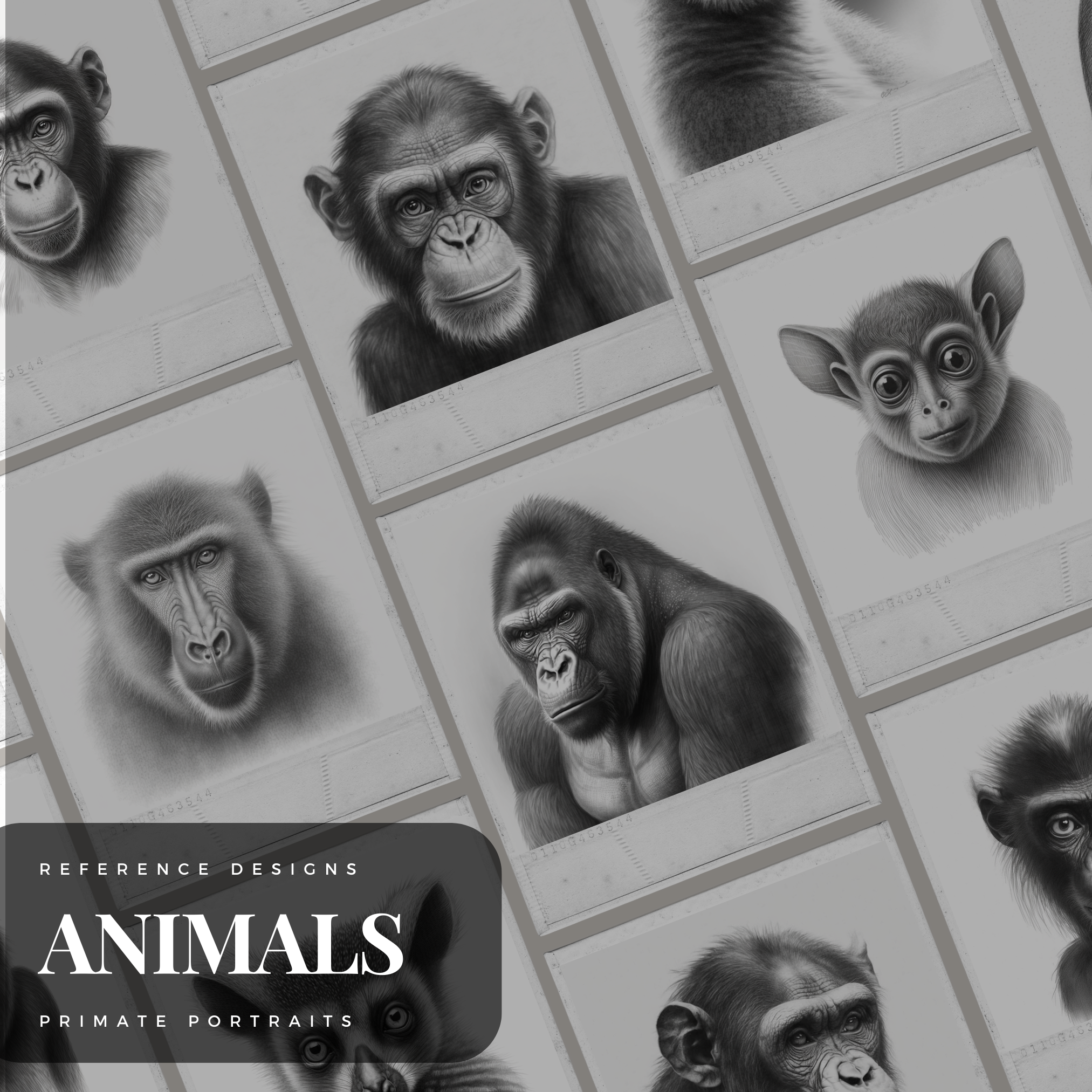 Primates Digital Reference Design Collection: 100 Procreate & Sketchbook Images